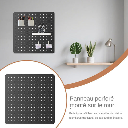  Générique Panneau Perforé Mural,Panneaux Muraux Organisation Bureau - Panneaux Multifonctions Pour Outils Fournitures Décorations Affichage Cuisine Chambre