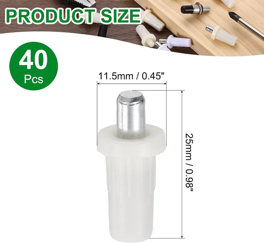 Uxcell Lot De 40 Broches De Réparation De Volet - 2,5 X 1,1 Cm - Métal à Ressort - Fixations De Volet De Plantation Pour Fenêtres Aveugles, Armoires - Lame Mobile - Blanc
