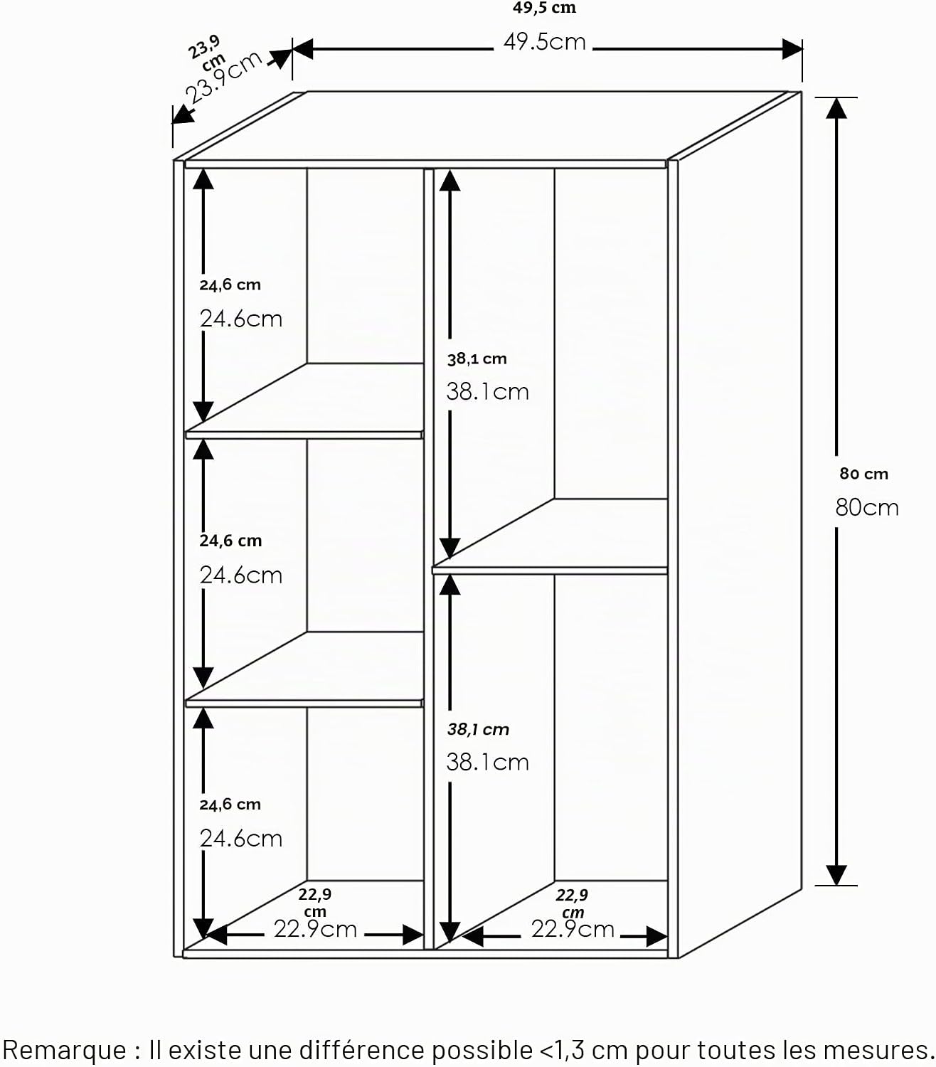  Furinno Luder Bibliothèque Etagère De Rangement Ouverte à 5 Cubes, Blanc/Bleu Clair