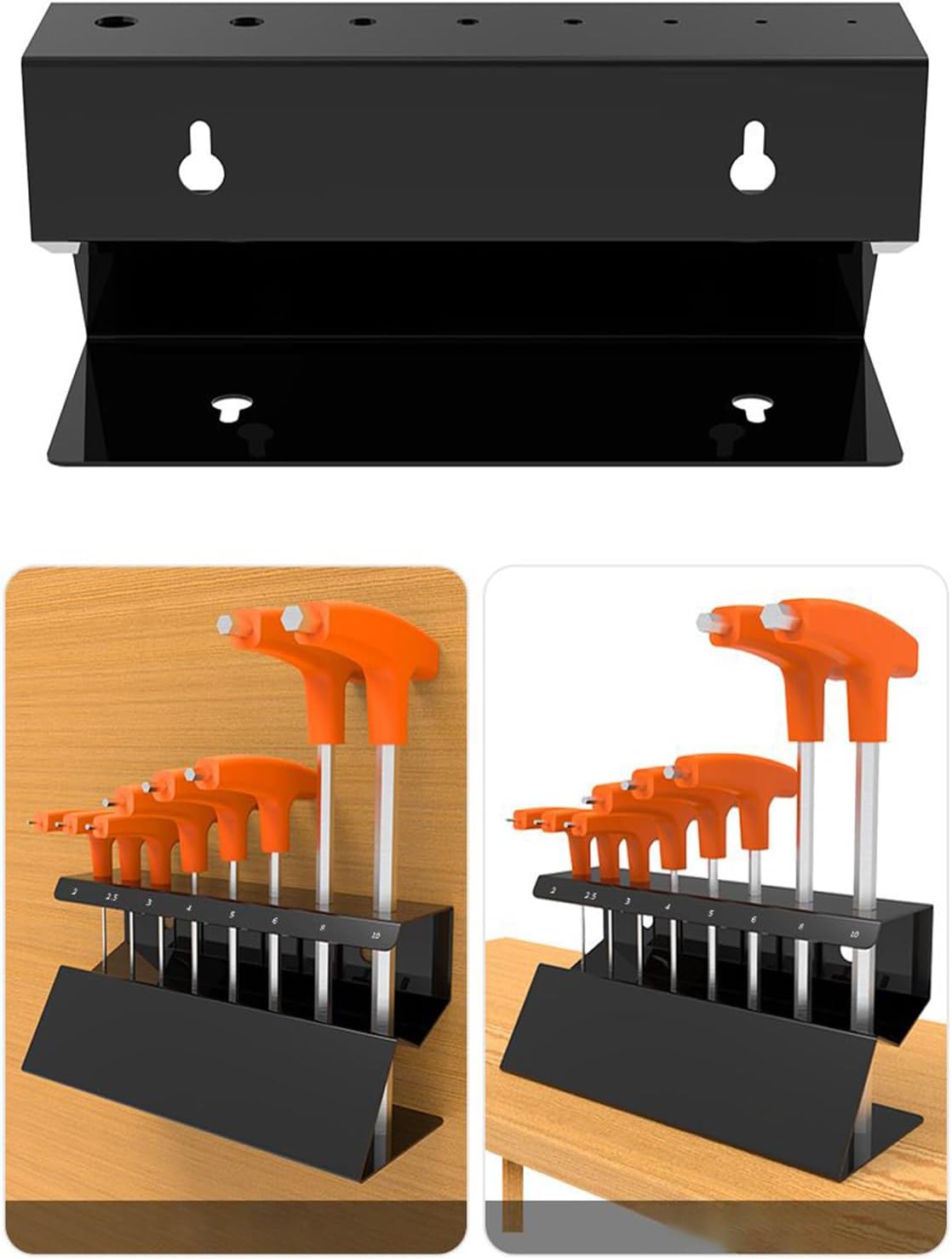  Porte-clés - Support Mural Vertical En Acier Inoxydable - Porte-outils Hexagonal Peu Encombrant Pour Atelier, Garage, Salon Et Bricolage
