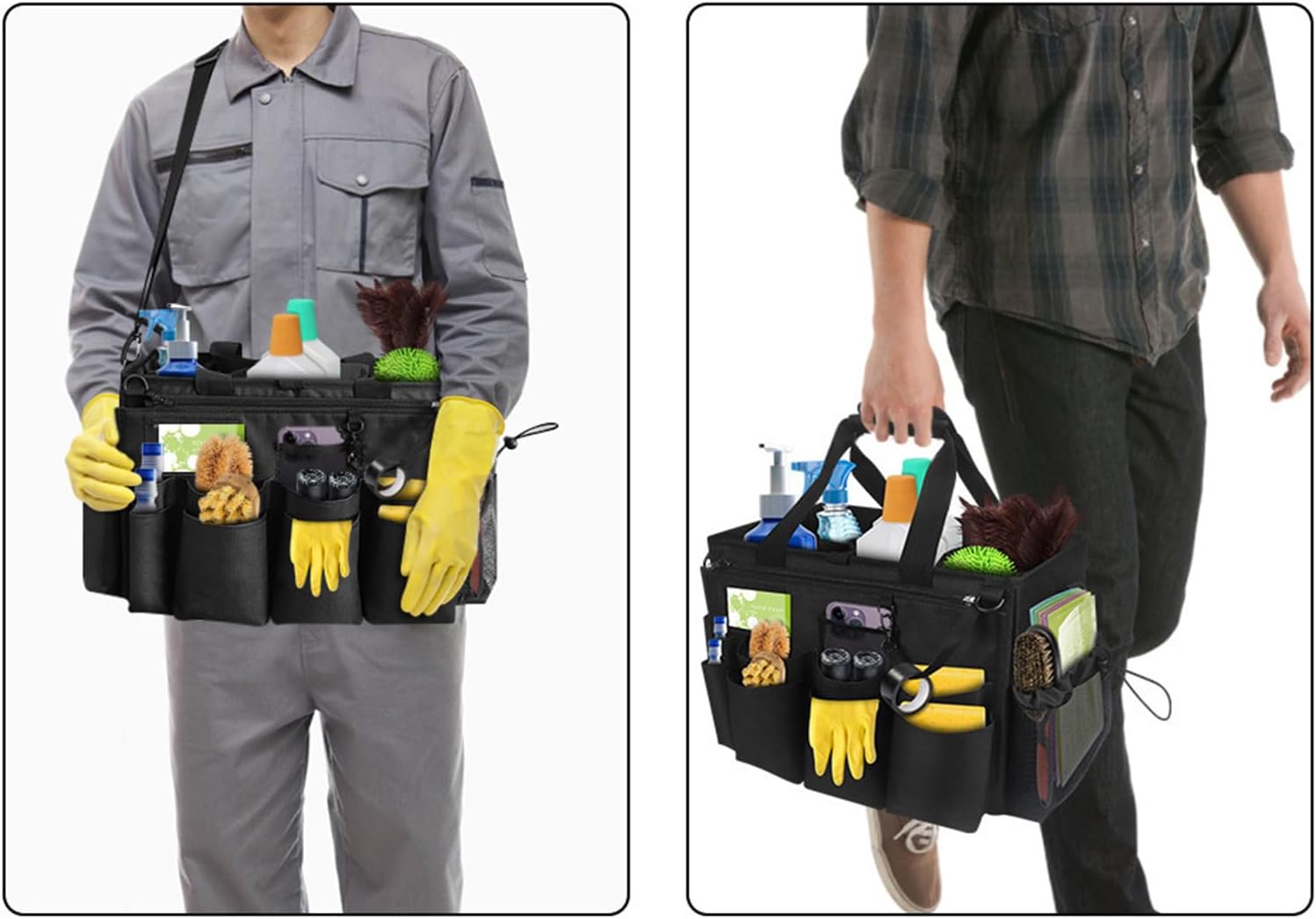  Générique Sac Pour Fournitures De Nettoyage | Pliant Pour Entretien Ménager - Porte-Outils Mesh Respirant Imperméable Avec Poignée Bretelle Pour Chiffons Époussetage Cuisine