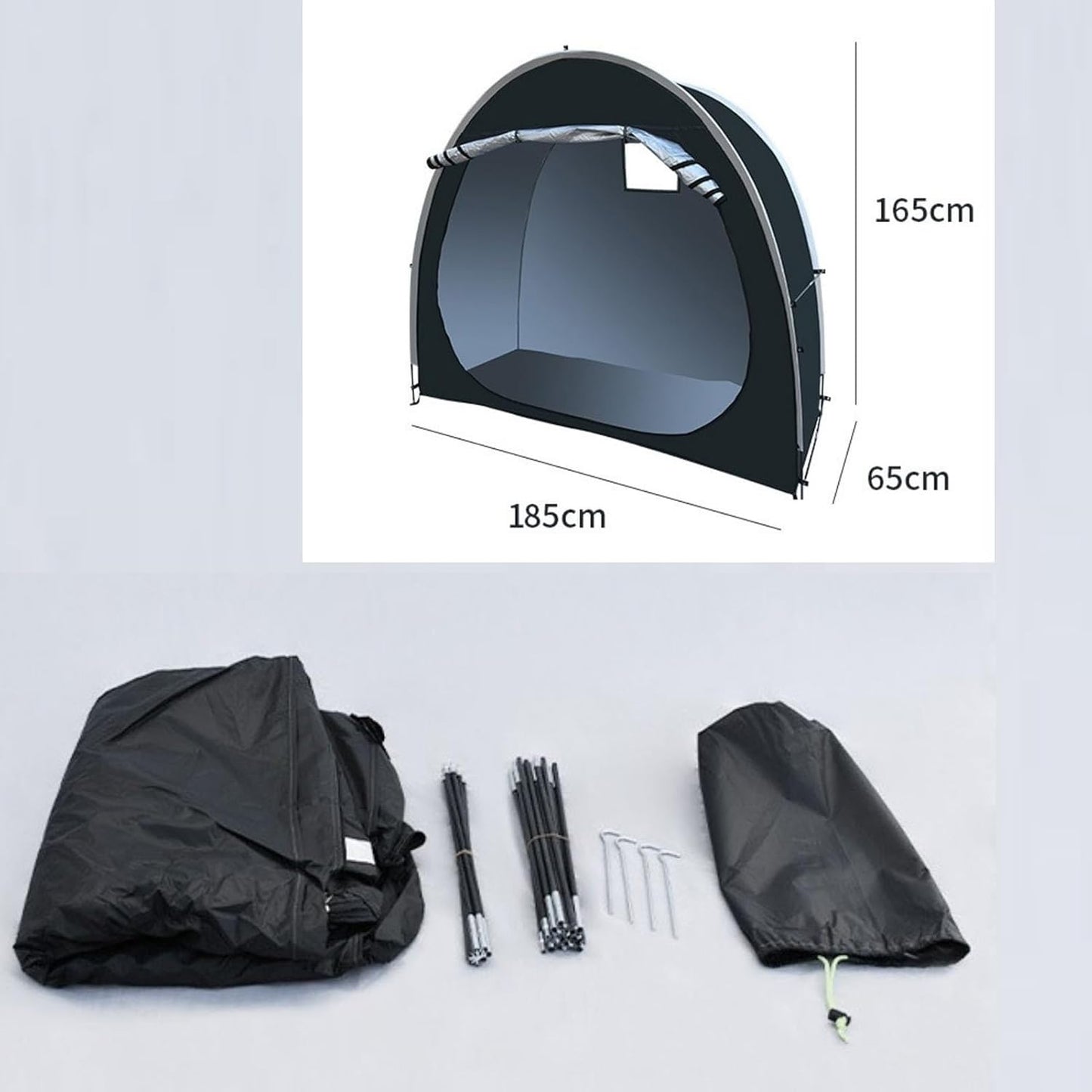  Abri De Rangement Pour Vélos, Tente Portable Et Imperméable Pour Vélos - Garage De Rangement Extérieur Pour Motos, Outils De Jardin Et Tondeuses à Gazon - Dimensions : 200 X 80 X 165 Cm - Du