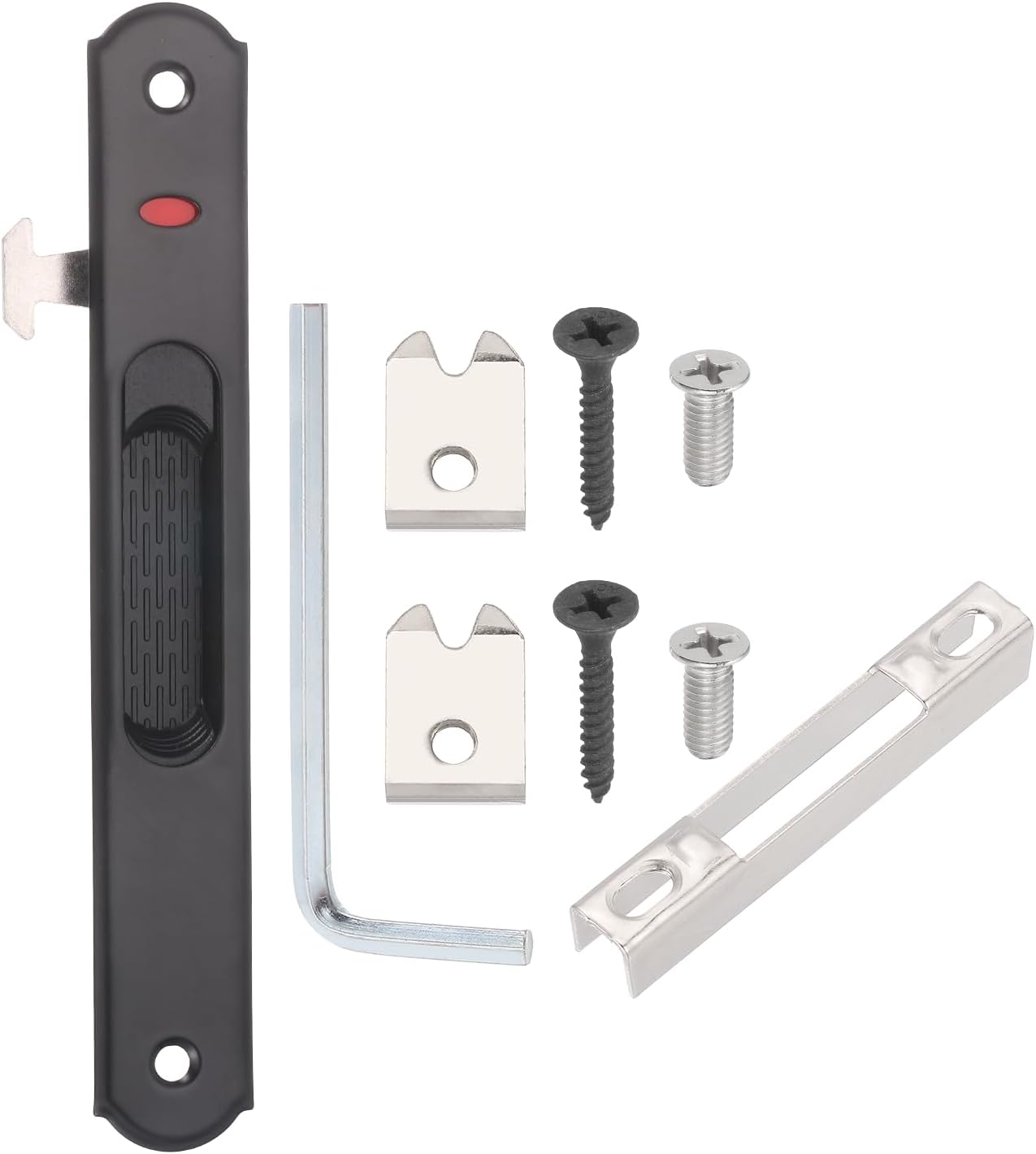  PATIKIL Verrou De Porte Coulissante Simple Face (16,8 Cm, Noir), Serrure De Porte Coulissante En Verre, Convient Pour Cuisine/salle De Bain/balcon Portes Fenêtres En Aluminium