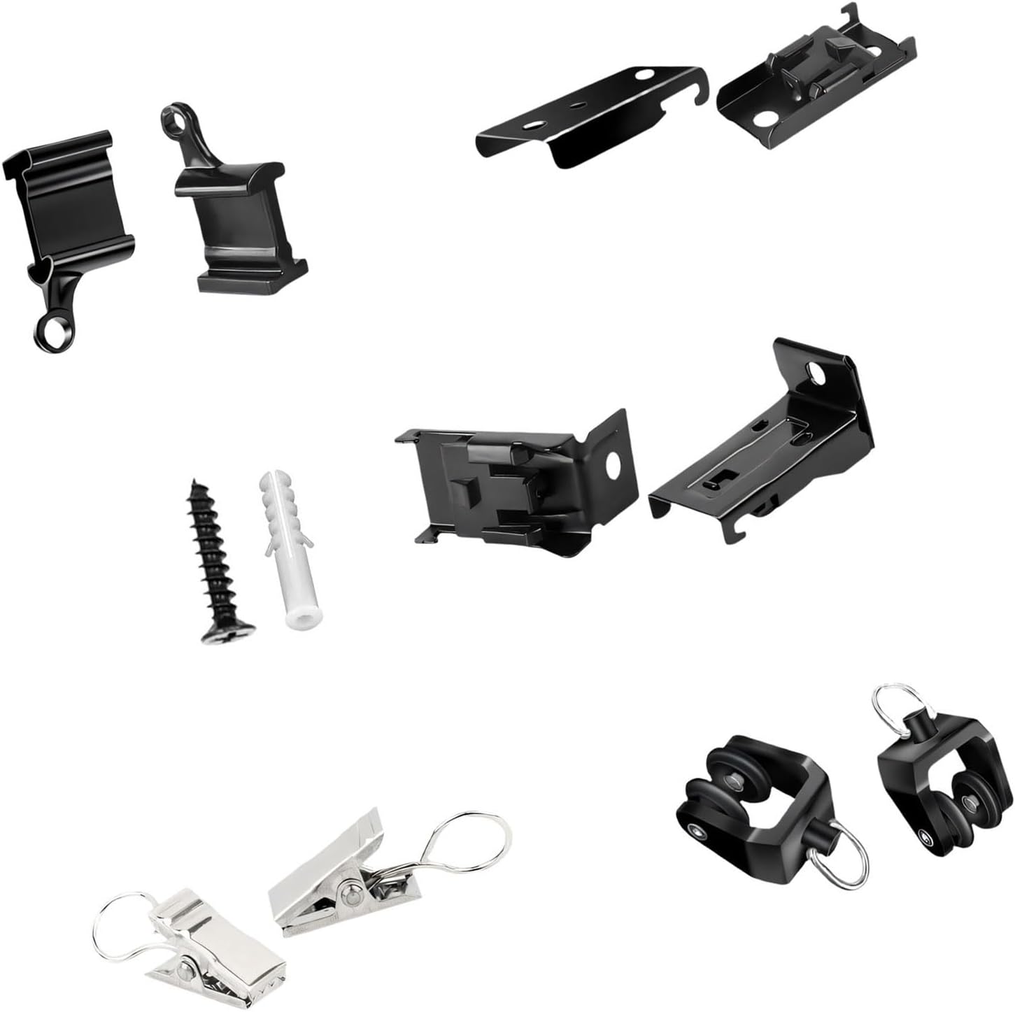  Ensemble De Quincaillerie De Rails De Rideaux Flexibles - Supports De Montage Mural Pour Rideaux De Plafond - Accessoires De Rail De Rideau Pliables Réglables Pour Fenêtre