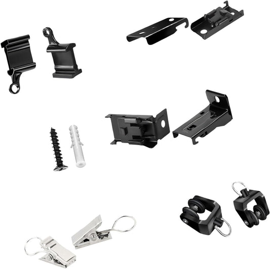  Ensemble De Quincaillerie De Rails De Rideaux Flexibles - Supports De Montage Mural Pour Rideaux De Plafond - Accessoires De Rail De Rideau Pliables Réglables Pour Fenêtre