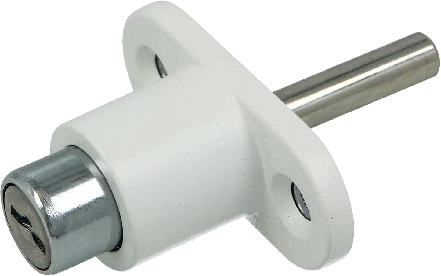  Amig - Security Lock For Sliding Windows Mod.45 | Zip Lock With 2 Keys + Lag Screws For Installation | Made Of Steel With White Finish | Dimensions: 53 X 23 Mm