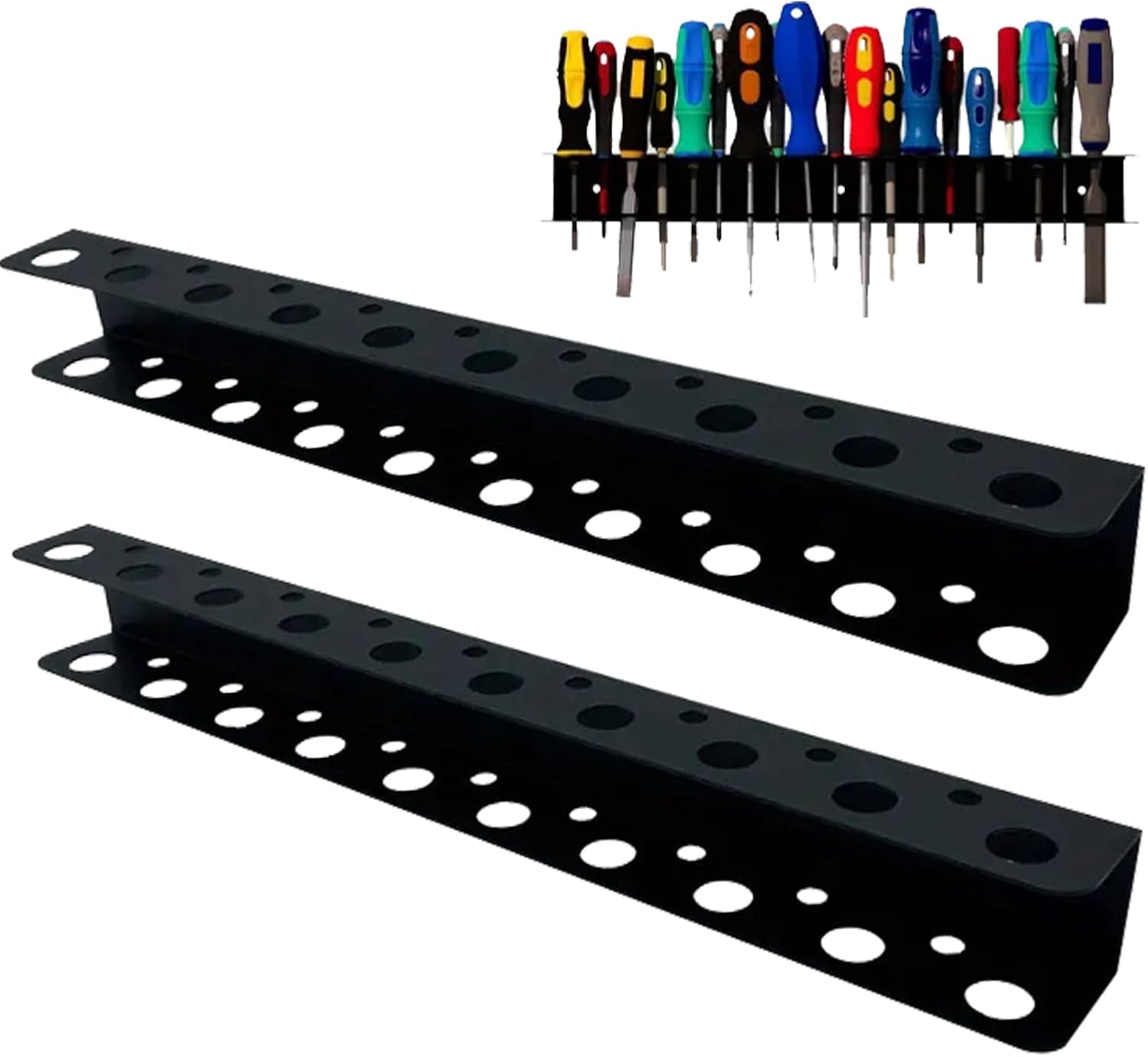  Support De Rangement Pour Outils – Économiseur D'espace Pour Tournevis Et Outils à Main Avec Cadre En Acier Carbone Robuste | Rangement Mural Pour Affichage Mural, Design Compact Pour Atelier Ou