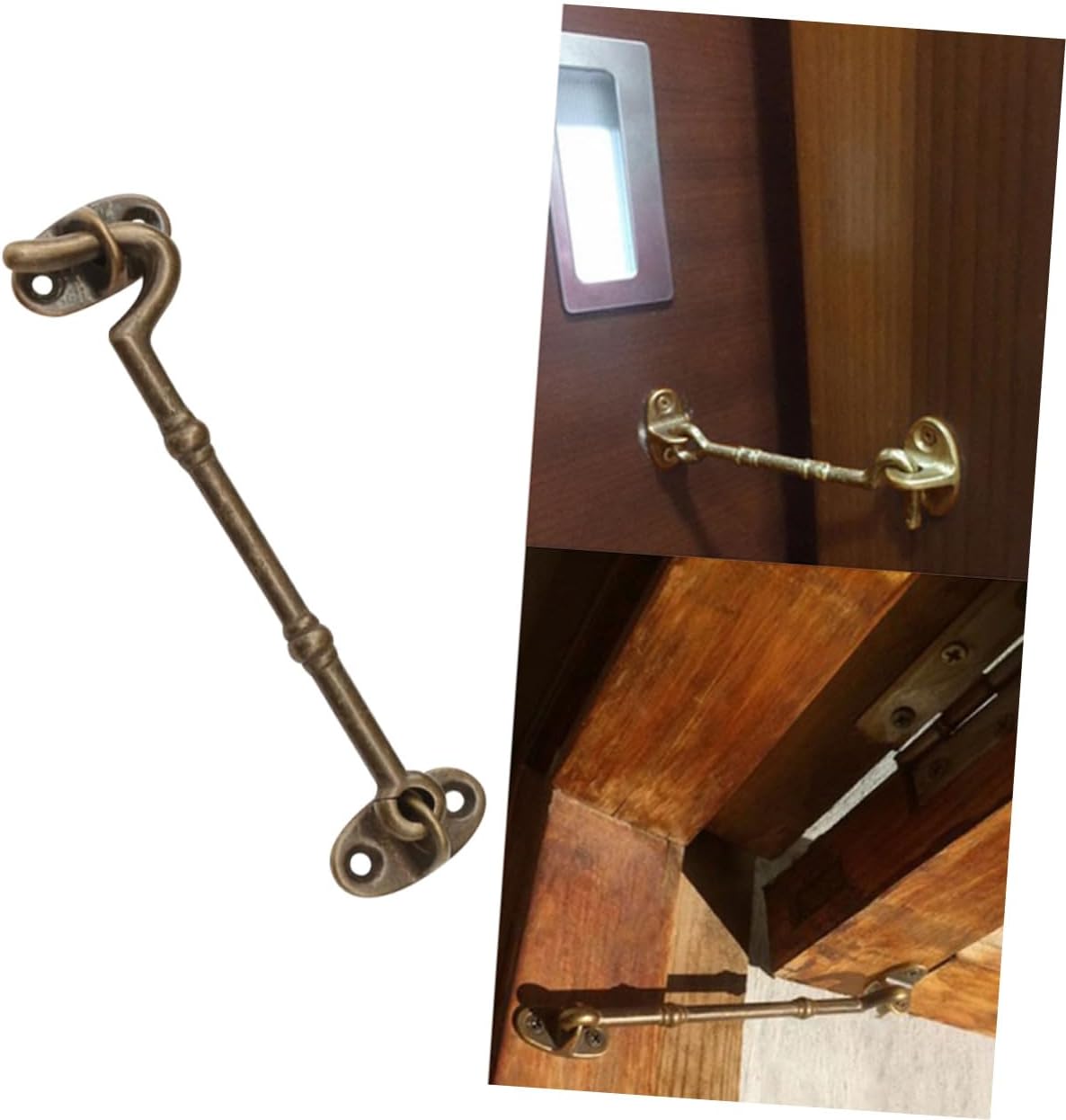  Gatuida Brass Door Hook With Screws Antique Cabin Hook For Windows And Doors Heavy Duty Closing Hardware