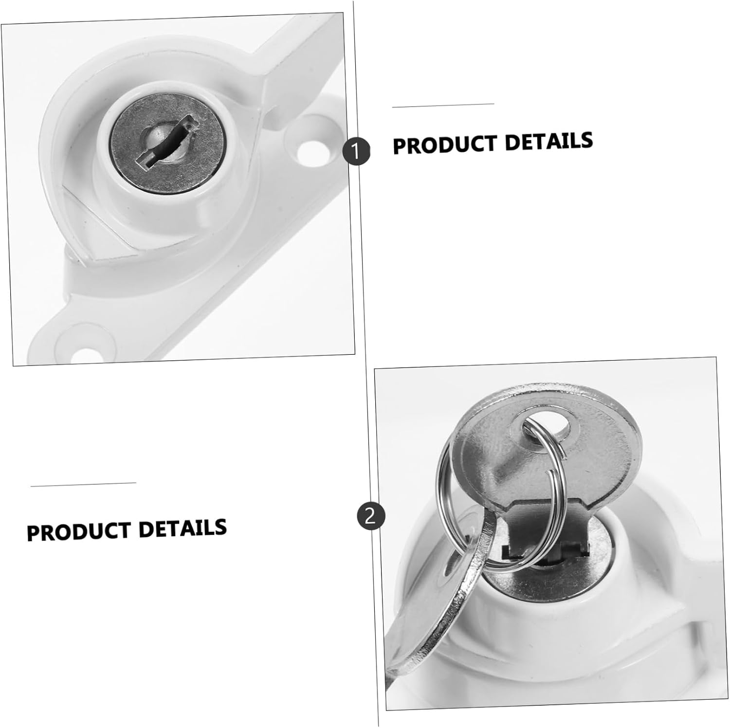  YARNOW 2 Pcs Boucle De Verrouillage à Pousser-tirer Quincaillerie De Verrouillage Verrou De Sécurité Pour Fenêtres Coulissantes En Alliage De Zinc Avec Clé