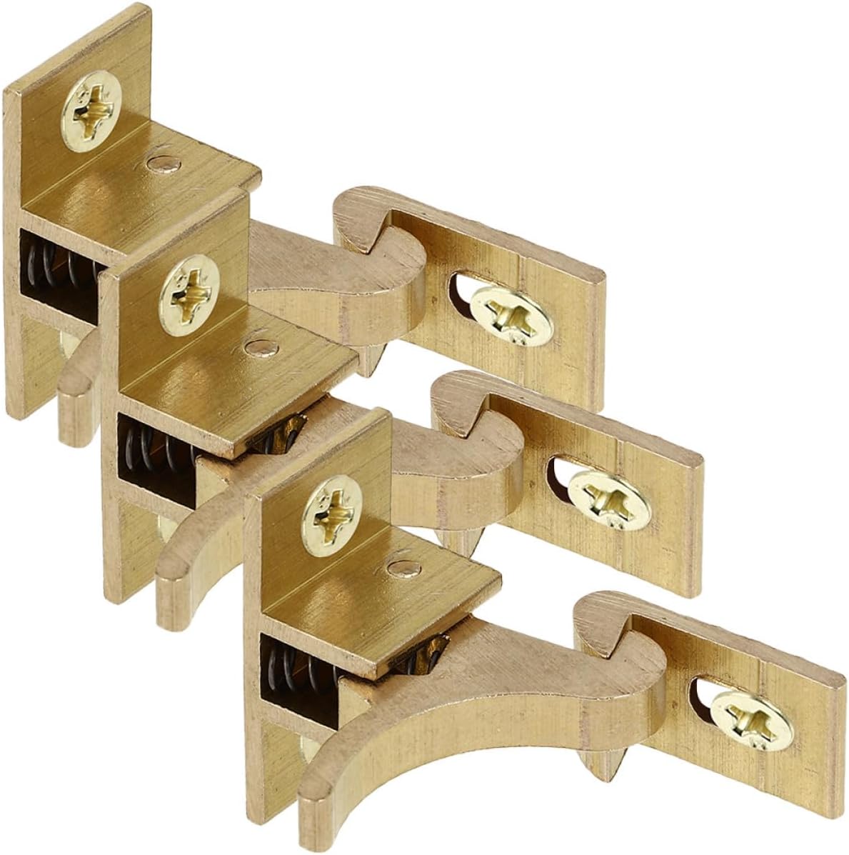  Ciieeo 3 Pcs 90 Degree Copper Angled Latches For Doors, Windows And Cabinets, Metal Hardware Accessories, Simple Installation, Intrusion Protection For Home,