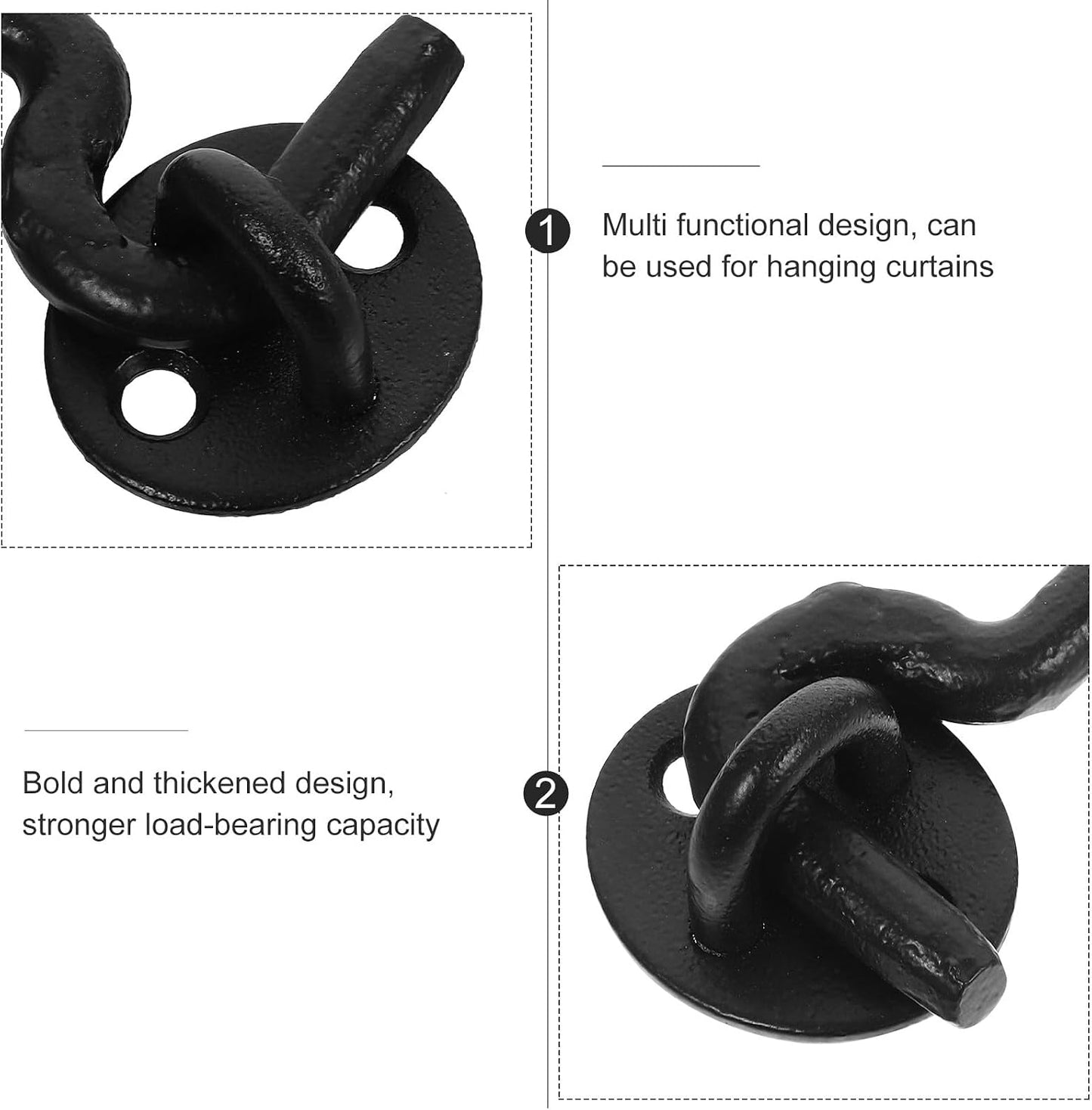  Ciieeo Loquet à Œillet En Fonte Renforcée, Crochet De Fenêtre Ancien En Métal Épais, Résistant à La Corrosion, Avec Vis De Fixation, Pour Porte De Garage Et Placard, Quincaillerie
