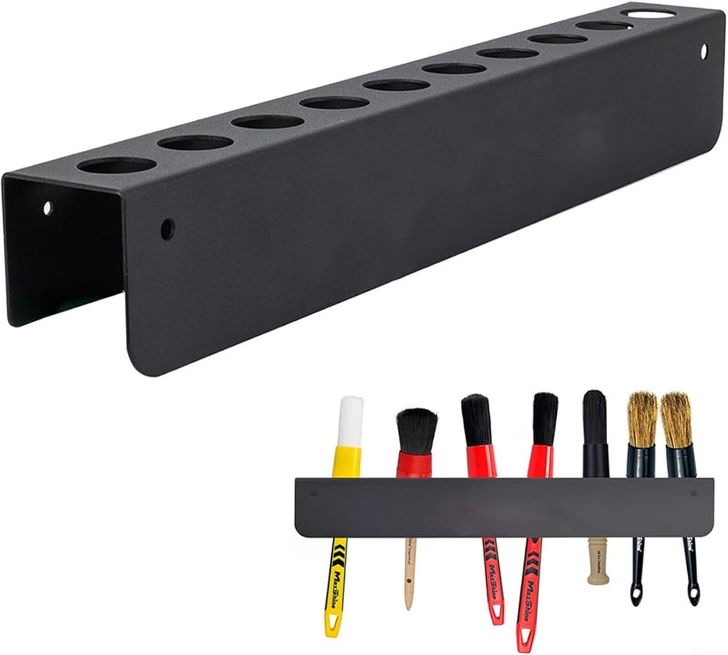  Support Mural Pour Brosse De Détail, Avec 10 Trous, Pour Garage, Atelier, Rangement En Acier Au Carbone Pour Garder Les Outils Propres Et Accessibles