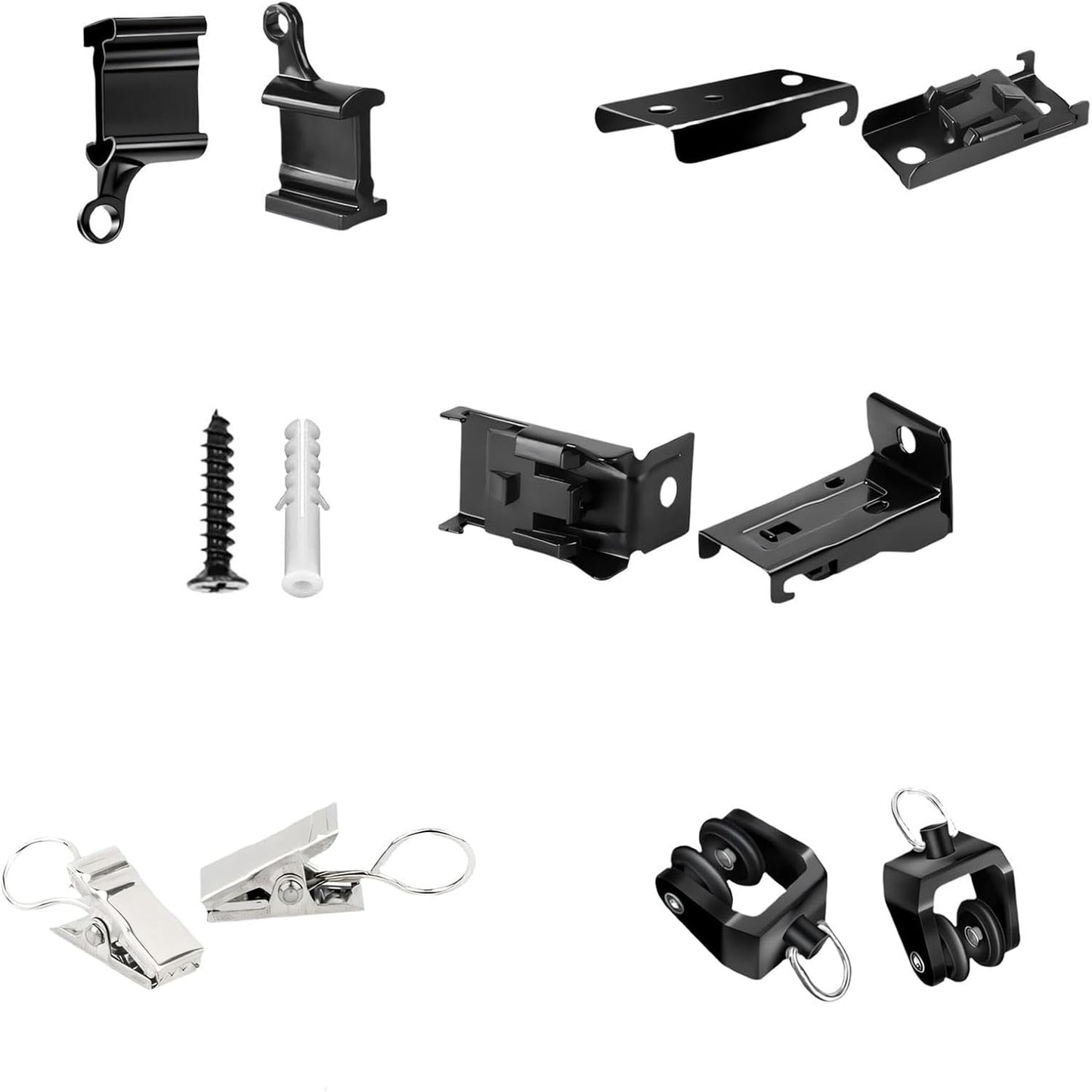  Ensemble De Quincaillerie De Rails De Rideaux Flexibles - Supports De Montage Mural Pour Rideaux De Plafond - Accessoires De Rail De Rideau Pliables Réglables Pour Fenêtre