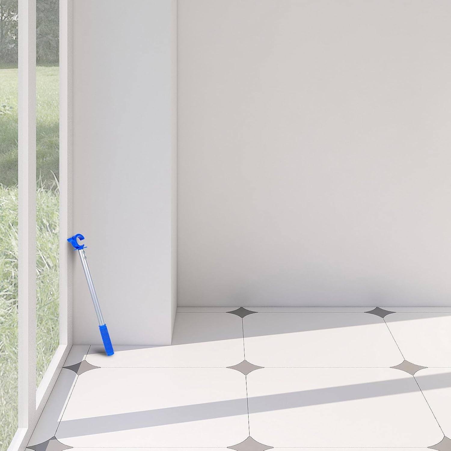  Angoily Tige D’ouverture Pour Fenêtre En Alliage D’aluminium Anodisé Lot De 2 Baguette D’assistance Argentée Et Bleue Outil Pratique Pour Ouvrir Fenêtres De Toit En Salon La Cuisine