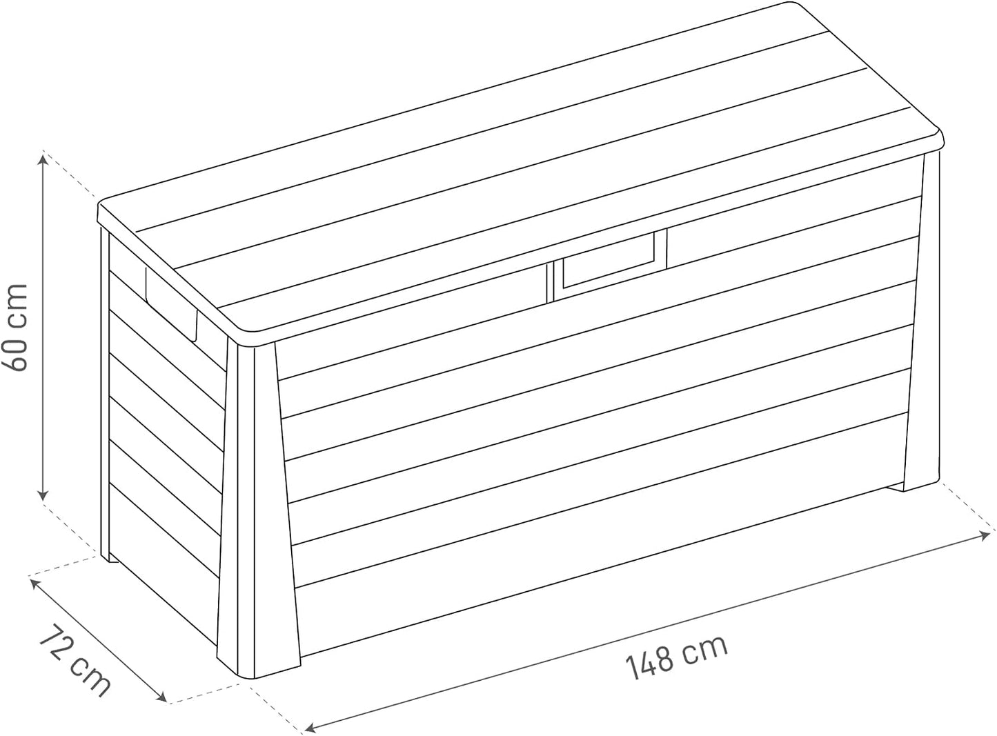  Toomax Art. 15 Florida Malle De Rangement Résine Gris 148 X 72 X 60 Cm