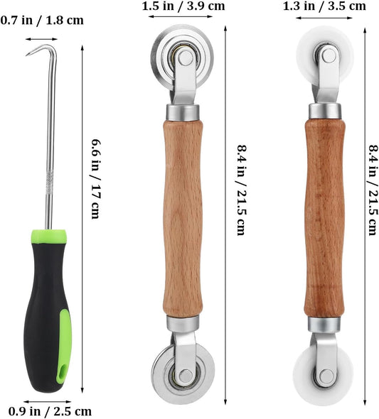 Artibetter Kit De Réparation Pour Moustiquaire Rouleau Ergonomique En Bois Et Métal, Outil à Rouleau Vert Pour Écrans De Porte Et Fenêtre, Accessoire Pratique Pour Boîte à Outils Maison