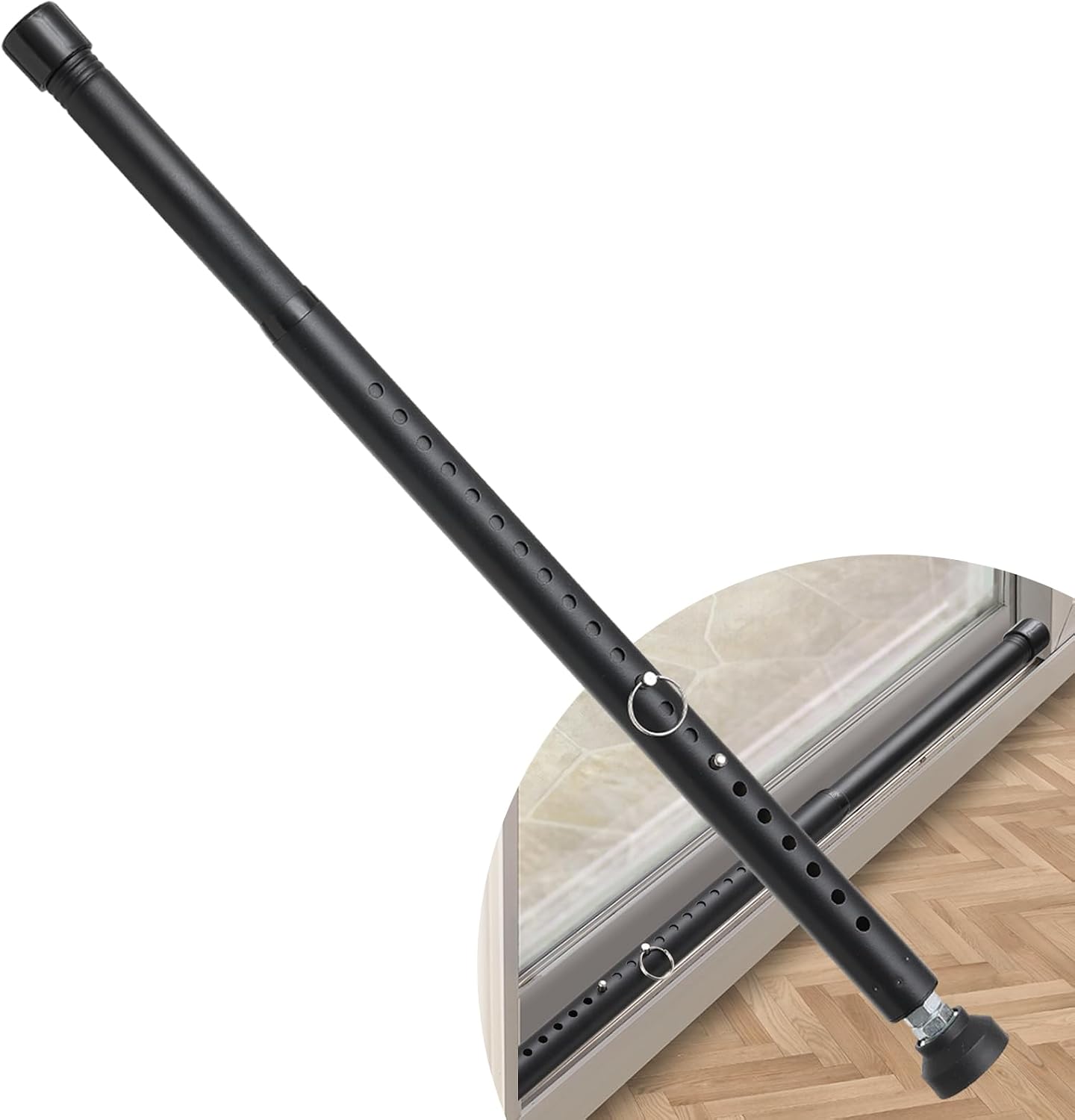  Barre De Sécurité Pour Porte Coulissante, 45 à 128,3 Cm, Barre De Sécurité Réglable Avec Embouts En Caoutchouc, Barre De Sécurité De Fenêtre De 2,5 Cm De Diamètre Pour Maison, Appartement (blanc)