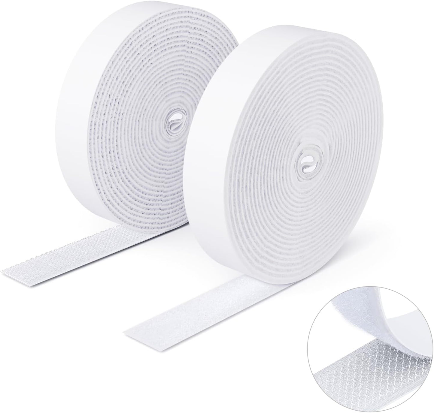  Ruban Adhésif Double Face à Crochets Et à Boucles, 16MM X 3M Ruban Adhésif Autocollant, Bandes Robustes, Ruban à Emboîtement Pour Cadres De Photos, Moustiquaires, Tapis, Bricolage - Blanc