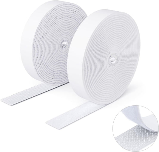  Ruban Adhésif Double Face à Crochets Et à Boucles, 16MM X 3M Ruban Adhésif Autocollant, Bandes Robustes, Ruban à Emboîtement Pour Cadres De Photos, Moustiquaires, Tapis, Bricolage - Blanc