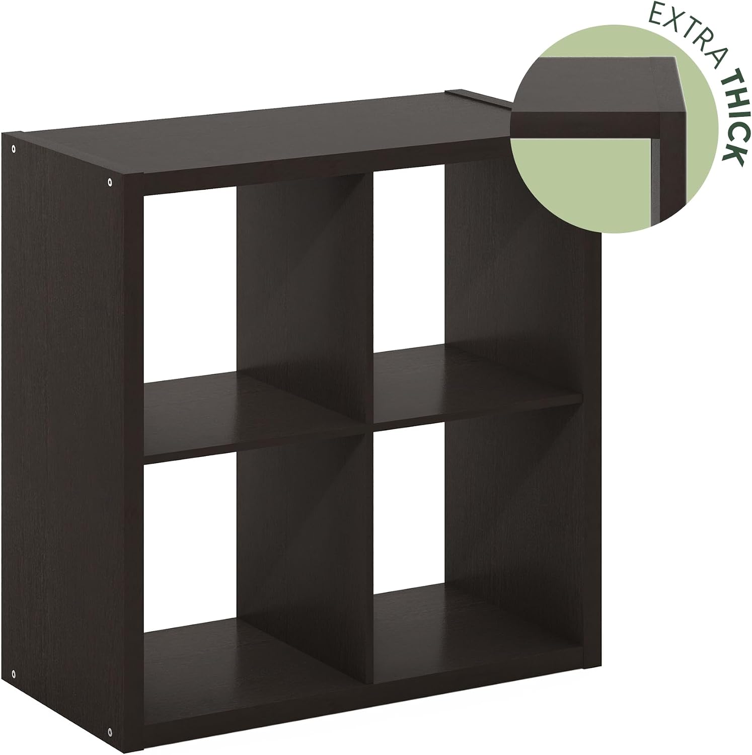  Furinno Cabine De Rangement Décorative à Dos Ouvert à 4 Cubes, Chêne Foncé