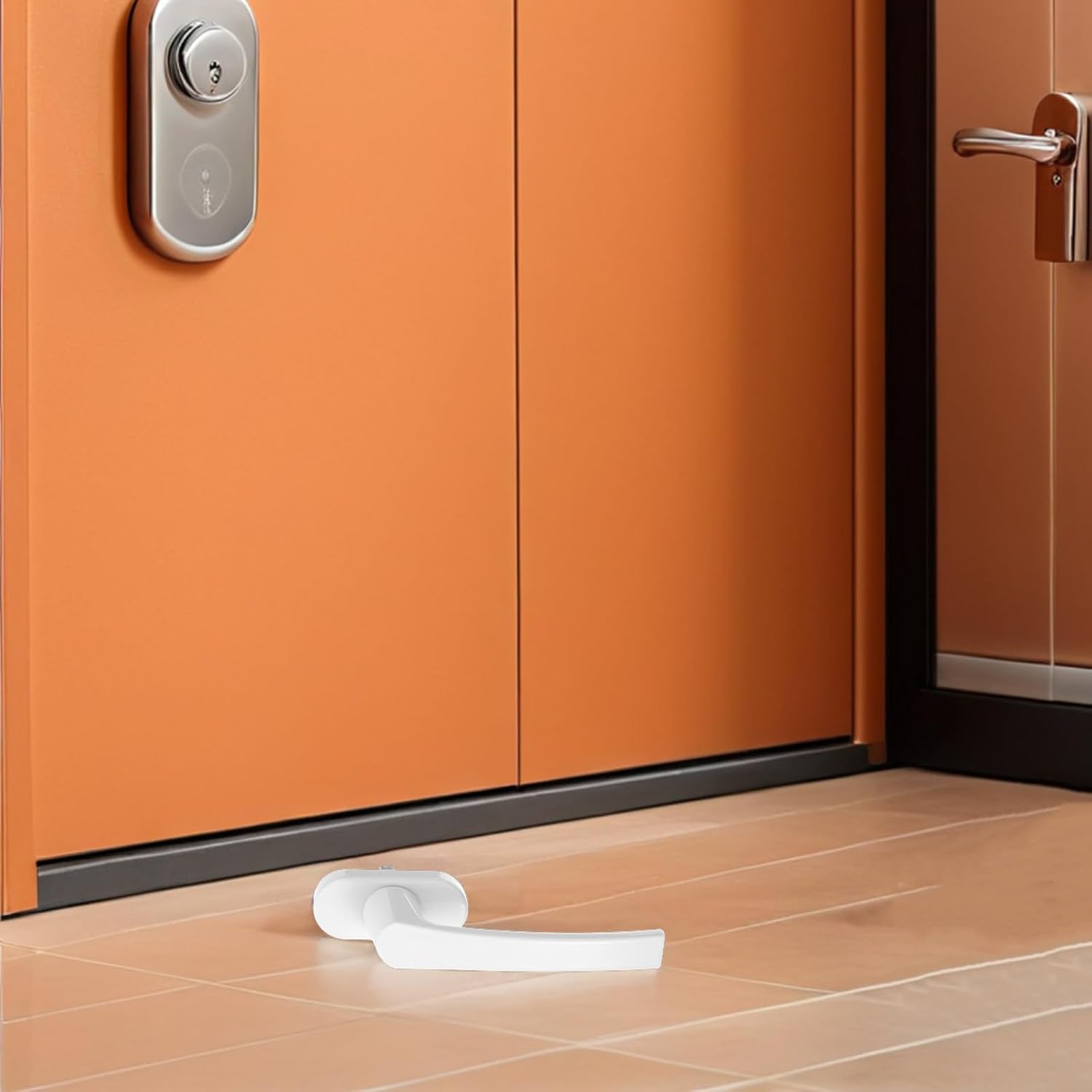  STOBAZA 2 Pièces Poignée De Fenêtre Verrouillable En Alliage D'aluminium Blanc Manivelle Intérieure, Design Élégant, Pour Maison, Sécurise Et Empêche Tout Accès Non Désiré