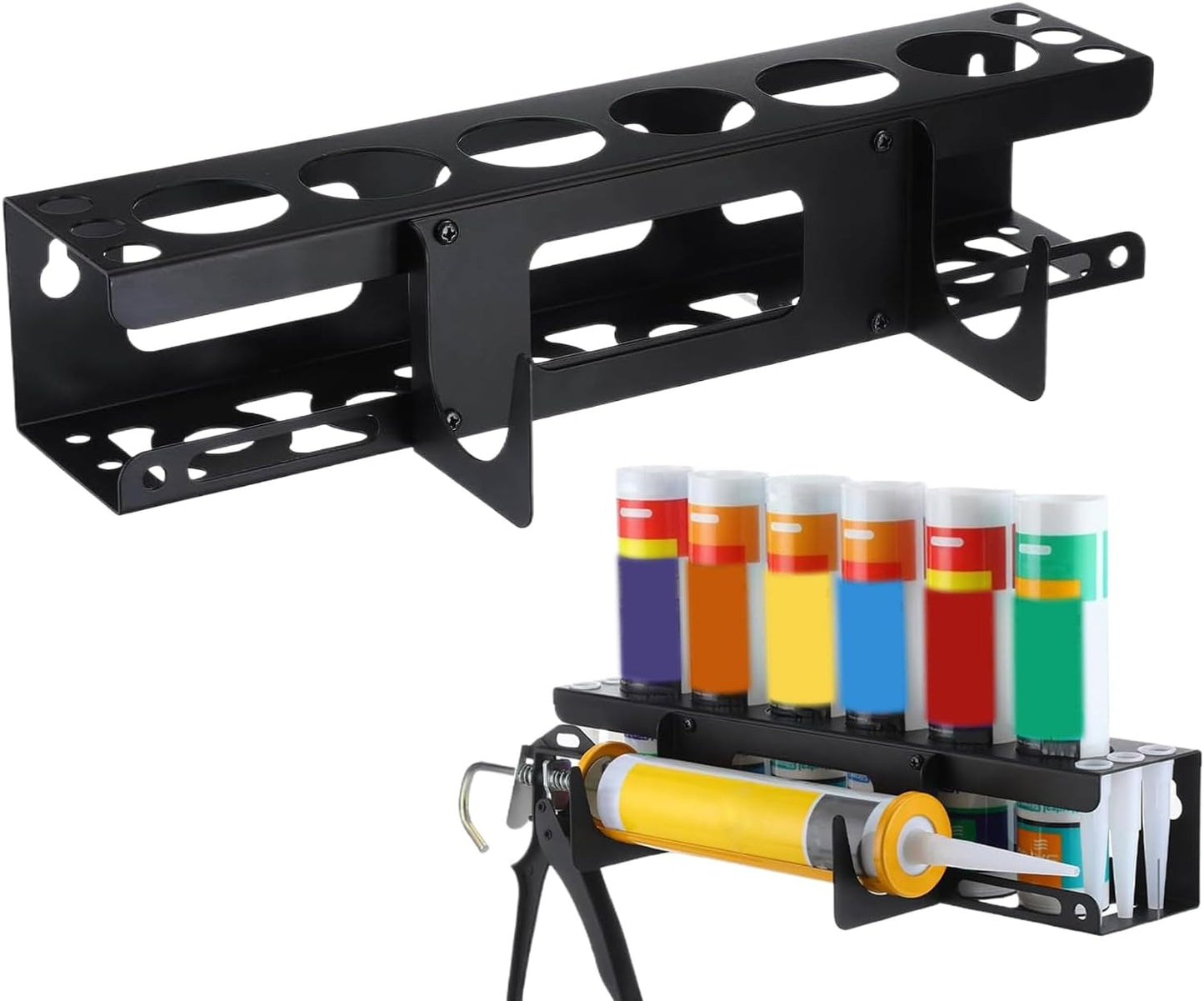  Organiseur Mural Adhésif - Support De Tube Robuste - Solution De Rangement D'outils - Garage - Rénovateurs - Personnel D'entretien - Installation Facile - Organiseur Peu Encombrant Pour Espaces De