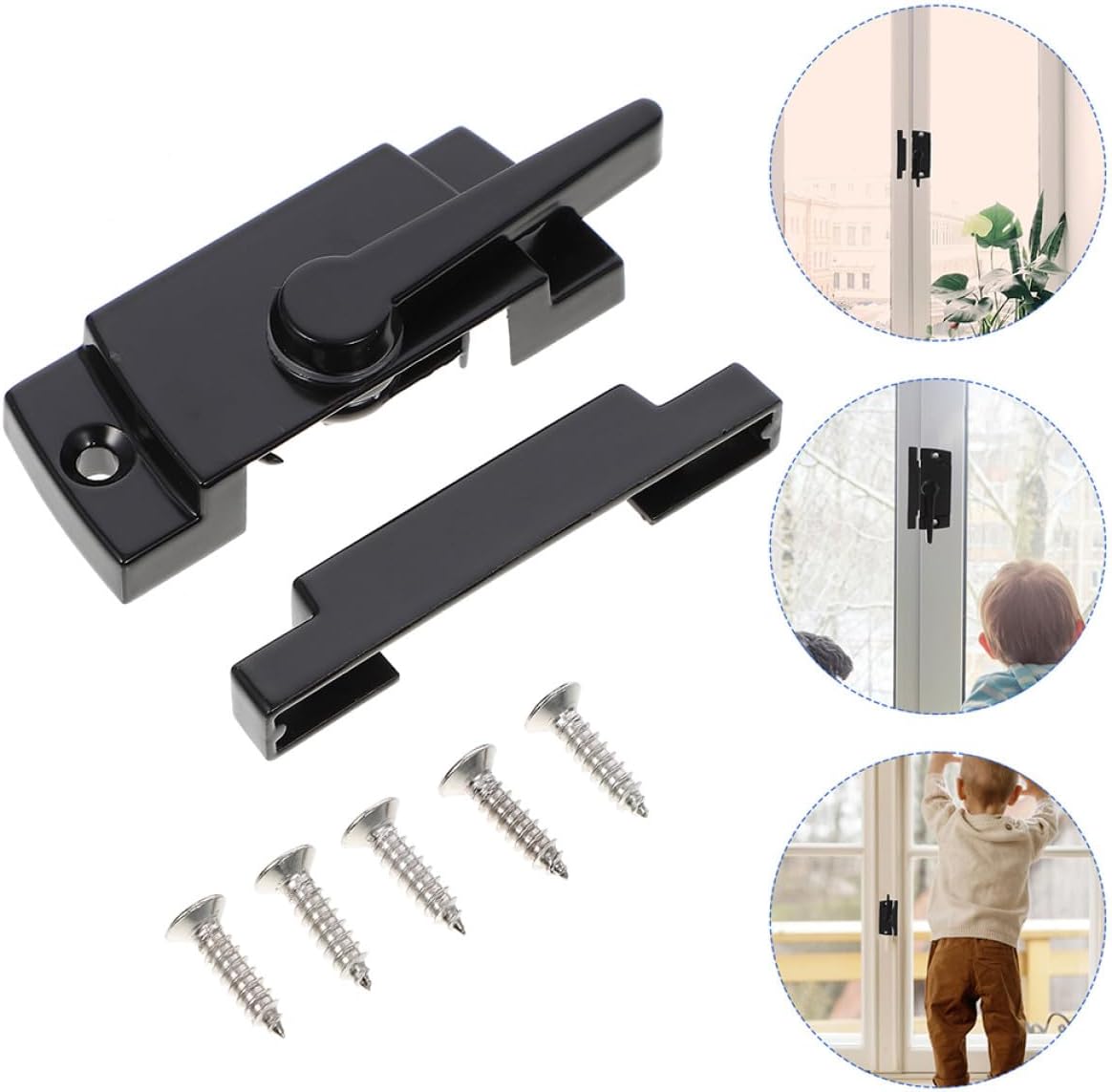  Ciieeo Verrous De Fenêtre Coulissante 4 Pcs En Alliage De Zinc, Sécurité Garçon Et Filles, Butée De Verrouillage Pour Fenêtres Coulissantes Gauche Et Droite, Accessoires De Quincaillerie