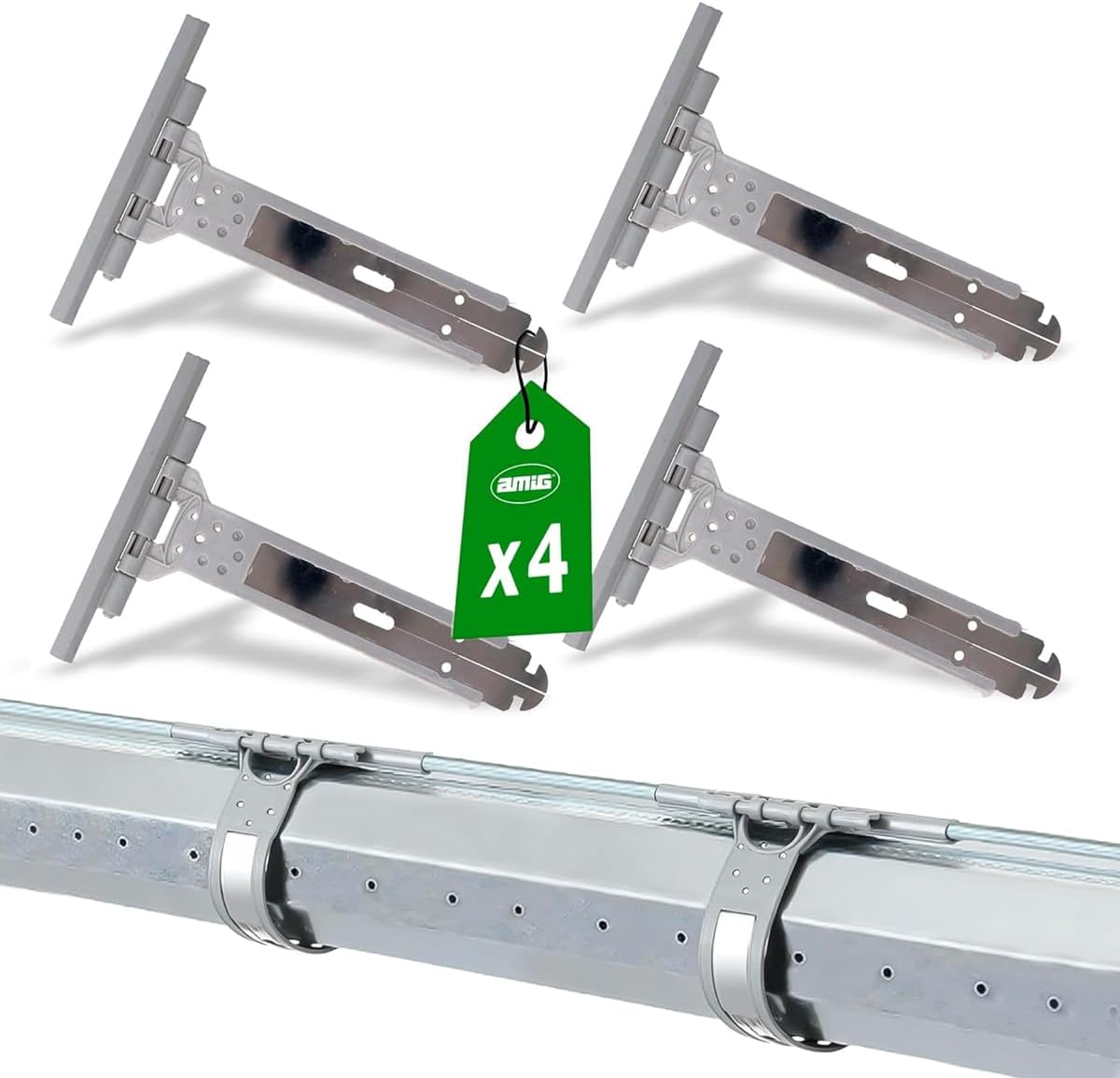  Amig - Sangle Pour Volet Roulant 150 Mm - Acier Inoxydable Et Polyamide - Lot De 4 - Installation Facile