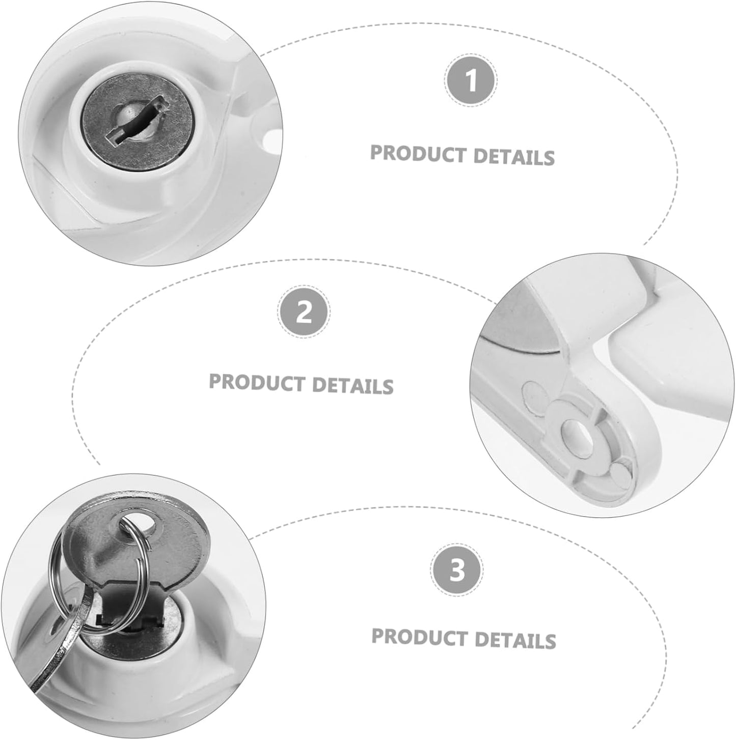  YARNOW 2 Pcs Boucle De Verrouillage à Pousser-tirer Quincaillerie De Verrouillage Verrou De Sécurité Pour Fenêtres Coulissantes En Alliage De Zinc Avec Clé
