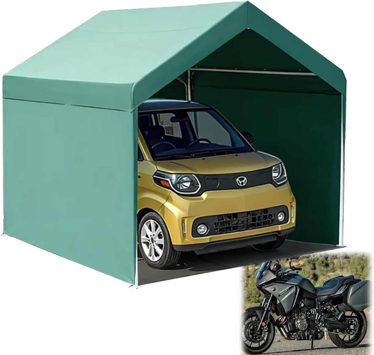  Auvent De Rangement Extérieur Pour Abri D'auto En Tissu Oxford Résistant Aux Intempéries, Parois Latérales Amovibles, Abri De Garage Multifonction Pour Véhicules, Tracteurs Et Arrière-cour