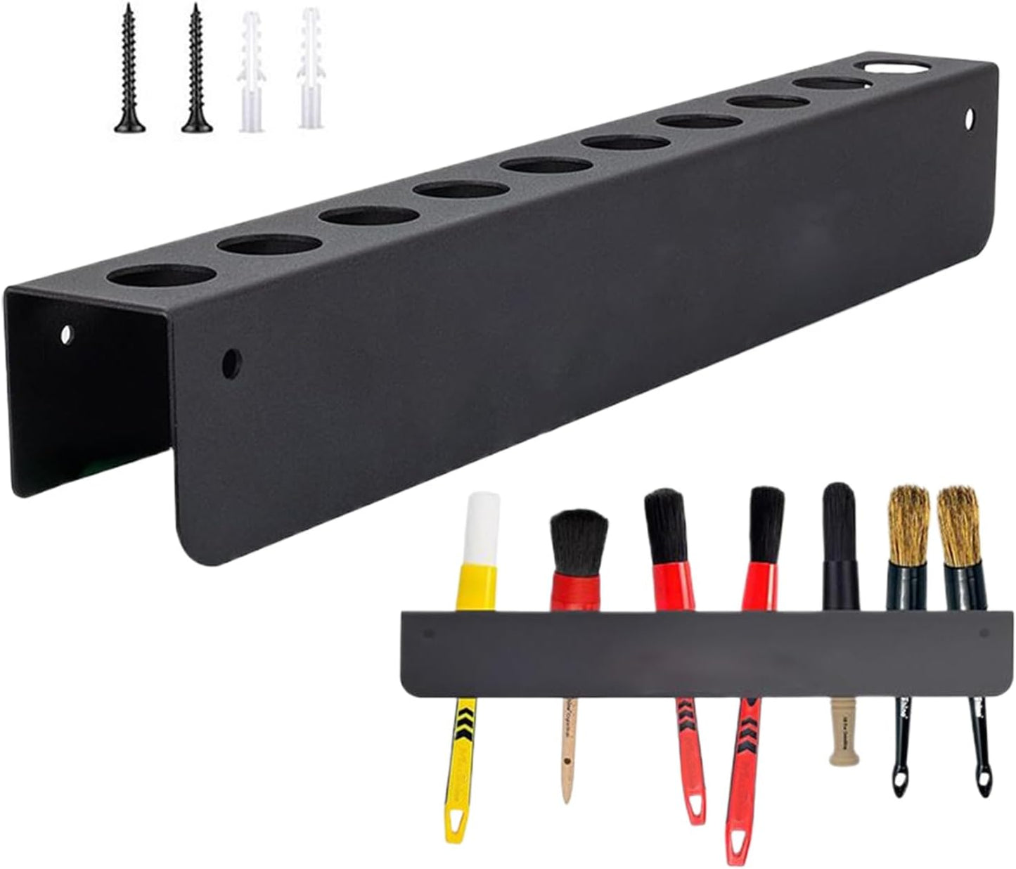 GENERIC Organisateur De Brosses Détaillant La Voiture | Rack De Brosses De Lavage De Voiture Mural | Support De Stockage D'outils De Garage Pour Les Fournitures De Détail Automobile - Atelier De Jardin De Car