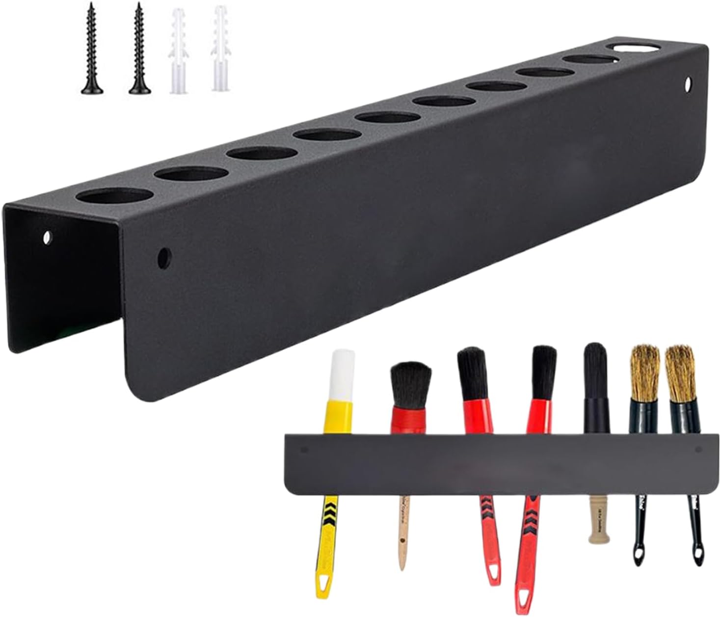 GENERIC Organisateur De Brosses Détaillant La Voiture | Rack De Brosses De Lavage De Voiture Mural | Support De Stockage D'outils De Garage Pour Les Fournitures De Détail Automobile - Atelier De Jardin De Car