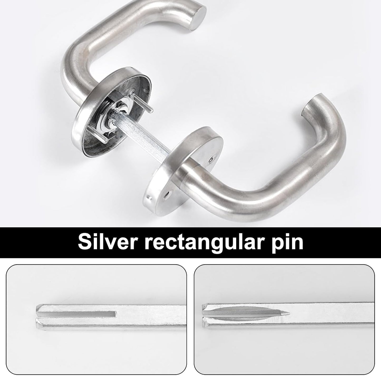  Lot De 2 Broches Fendues Universelles De 8 Mm Pour Poignées De Porte UPVC, Barre De Broche Fendue En Acier Au Carbone Galvanisé, Barre De Broche De Rechange De 100 Mm Pour Fenêtres Et Portes