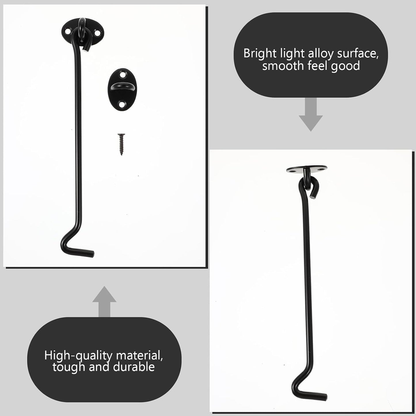  Healvian Crochets De Verrouillage De Fenêtre Solides Et Résistants En Acier Inoxydable Noir Lot De 2 Pour Sécuriser Fenêtres Coulissantes