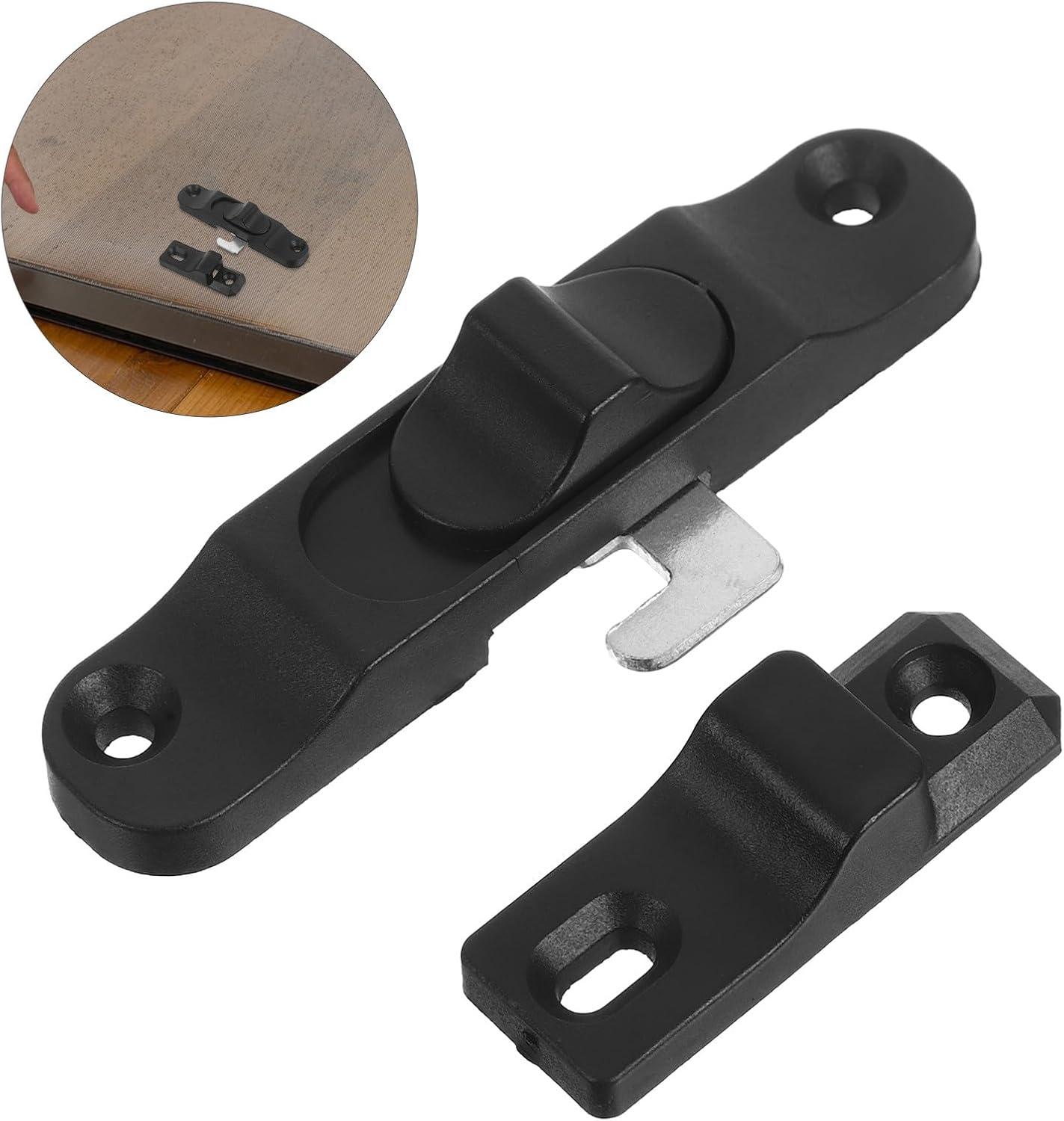  Jojofuny Verrou De Sécurité Pour Fenêtres Coulissantes Avec Réglage D'ouverture, Loquet Ajustable En Abs Et Acier, Pour Portes Moustiquaires Et Protection Maison Patio