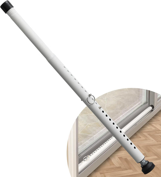  Barre De Sécurité Pour Porte Coulissante, 45 à 128,3 Cm, Barre De Sécurité Réglable Avec Embouts En Caoutchouc, Barre De Sécurité De Fenêtre De 2,5 Cm De Diamètre Pour Maison, Appartement (blanc)