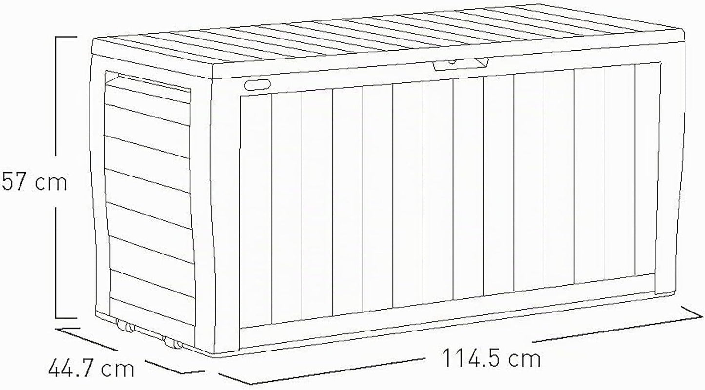  Keter 247661 Boîte De Rangement De Jardin Marvel+ 270 L, Gris Graphite