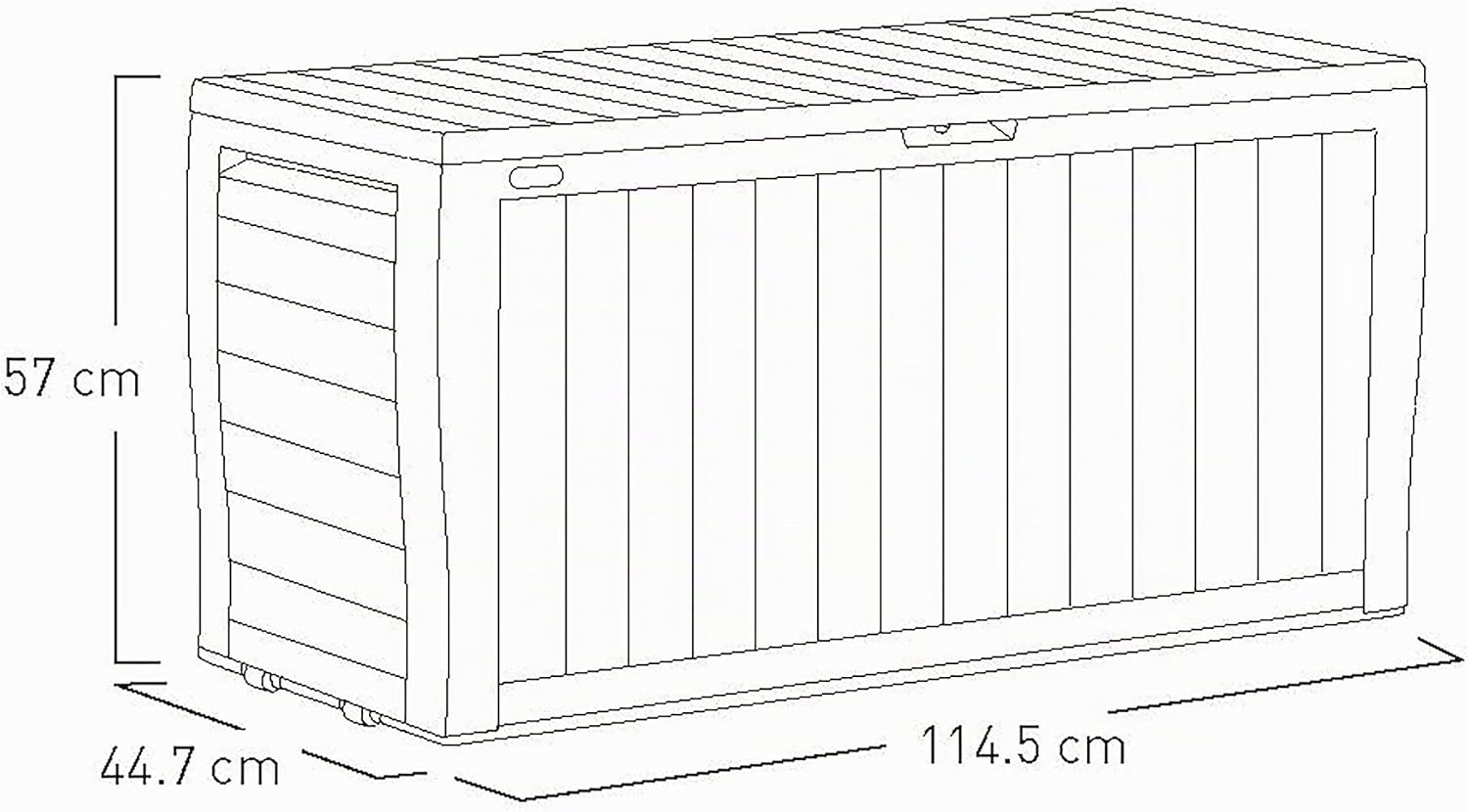  Keter 247661 Boîte De Rangement De Jardin Marvel+ 270 L, Gris Graphite