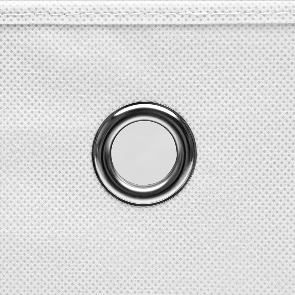 GENERIC Coffre De Rangement, Coffre De Rangement Pour Coussins D'extérieur, Coffres De Rangement D'extérieur Imperméables, 4 Pièces, Blanc, 32 X 32 X 32 Cm, Tissu