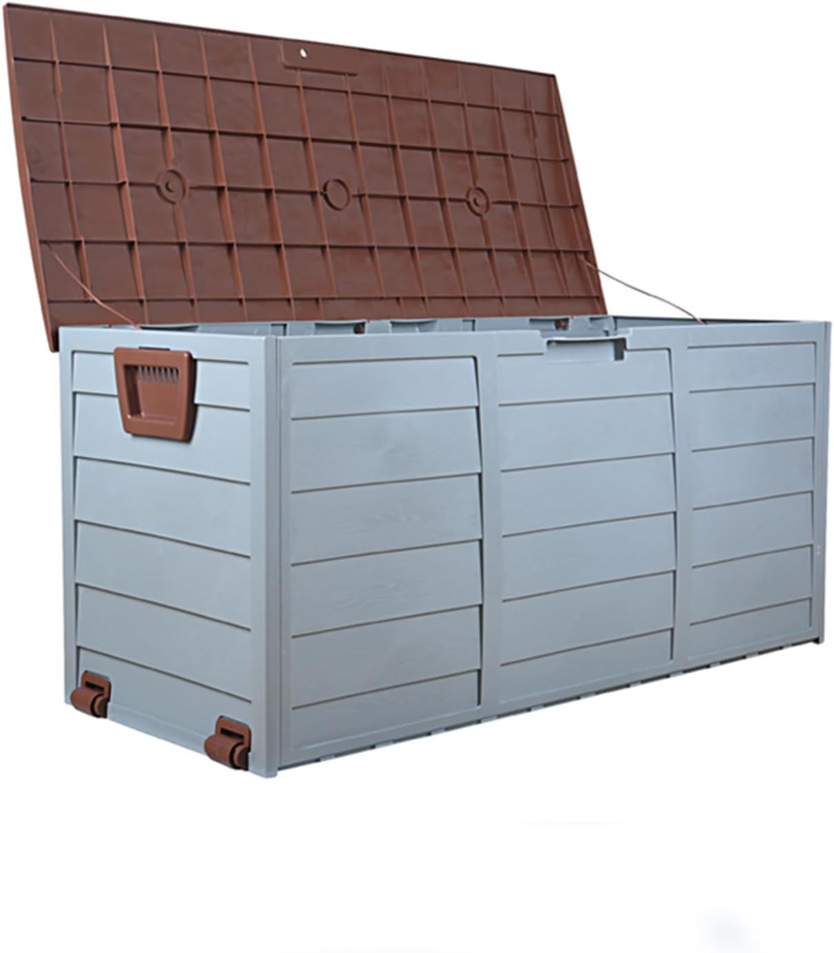  Grande Boîte De Terrasse De 65 Gallons,organisateur De Rangement Extérieur Avec Ouverture De Verrouillage, Boîte De Rangement Extérieure étanche Avec Poulies Inférieures, Pour Meubles De Patio ( Color