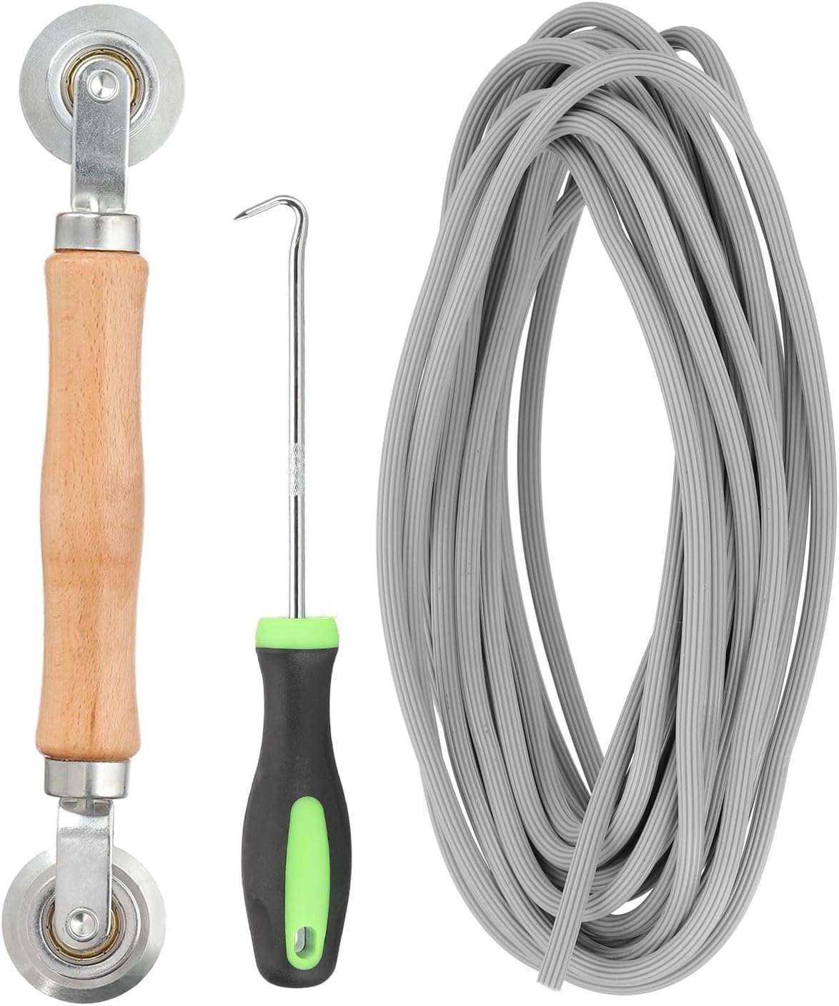  Sourcing Map Kit De Réparation D'écran, 0,5 Cm X 10 M, Cannelure De Moustiquaire Avec Outil à Rouleau Et Crochet De Retrait De Cannelure Pour Porte De Patio Et Fenêtre, Installation Et Remplacement