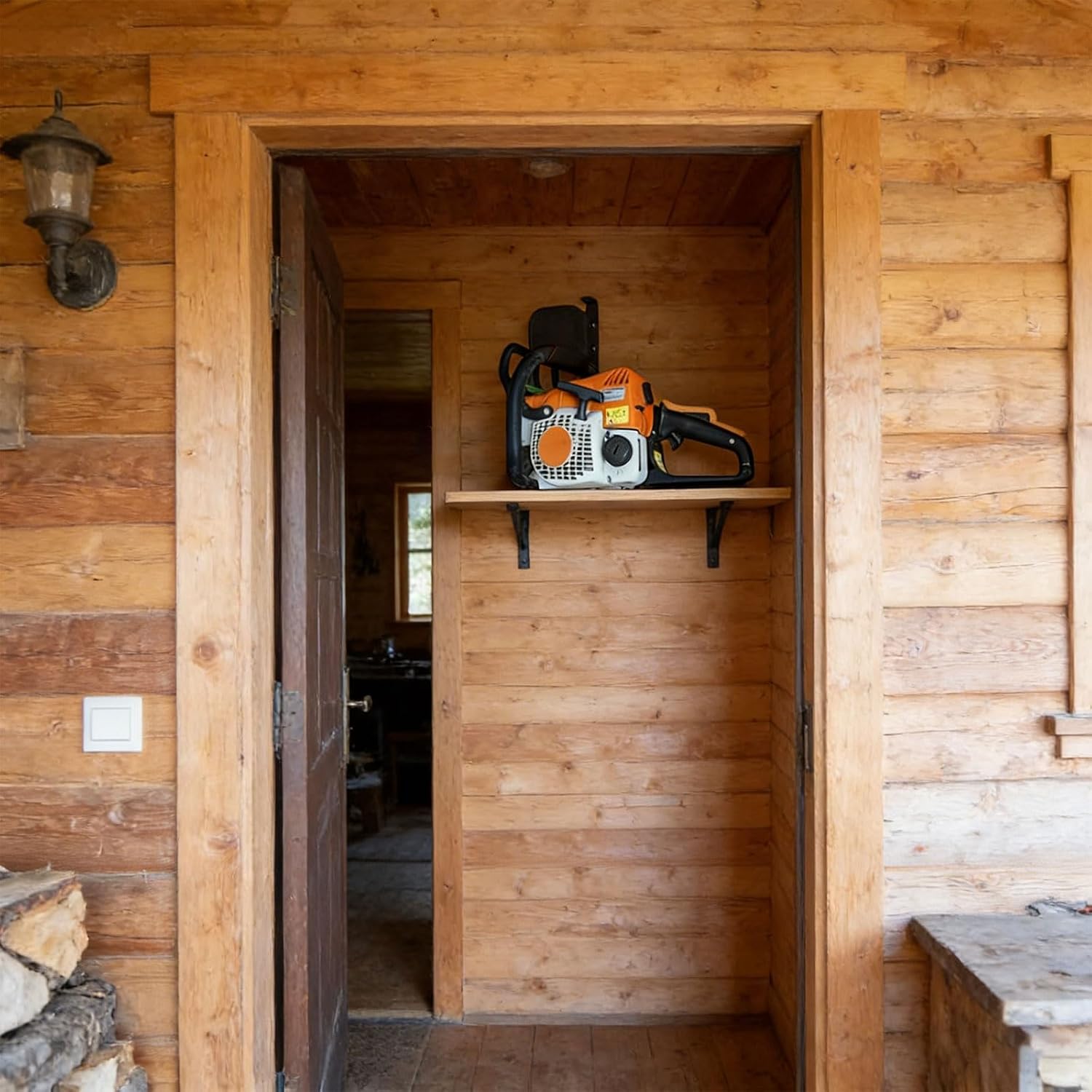  Support Mural Robuste Antirouille Pour Tronçonneuse Pour Un Rangement Sécurisé, Gain De Place Et Sécurité Dans Le Garage, Atelier, étagère Murale Efficace Pour Tronçonneuse Avec Utilisation En