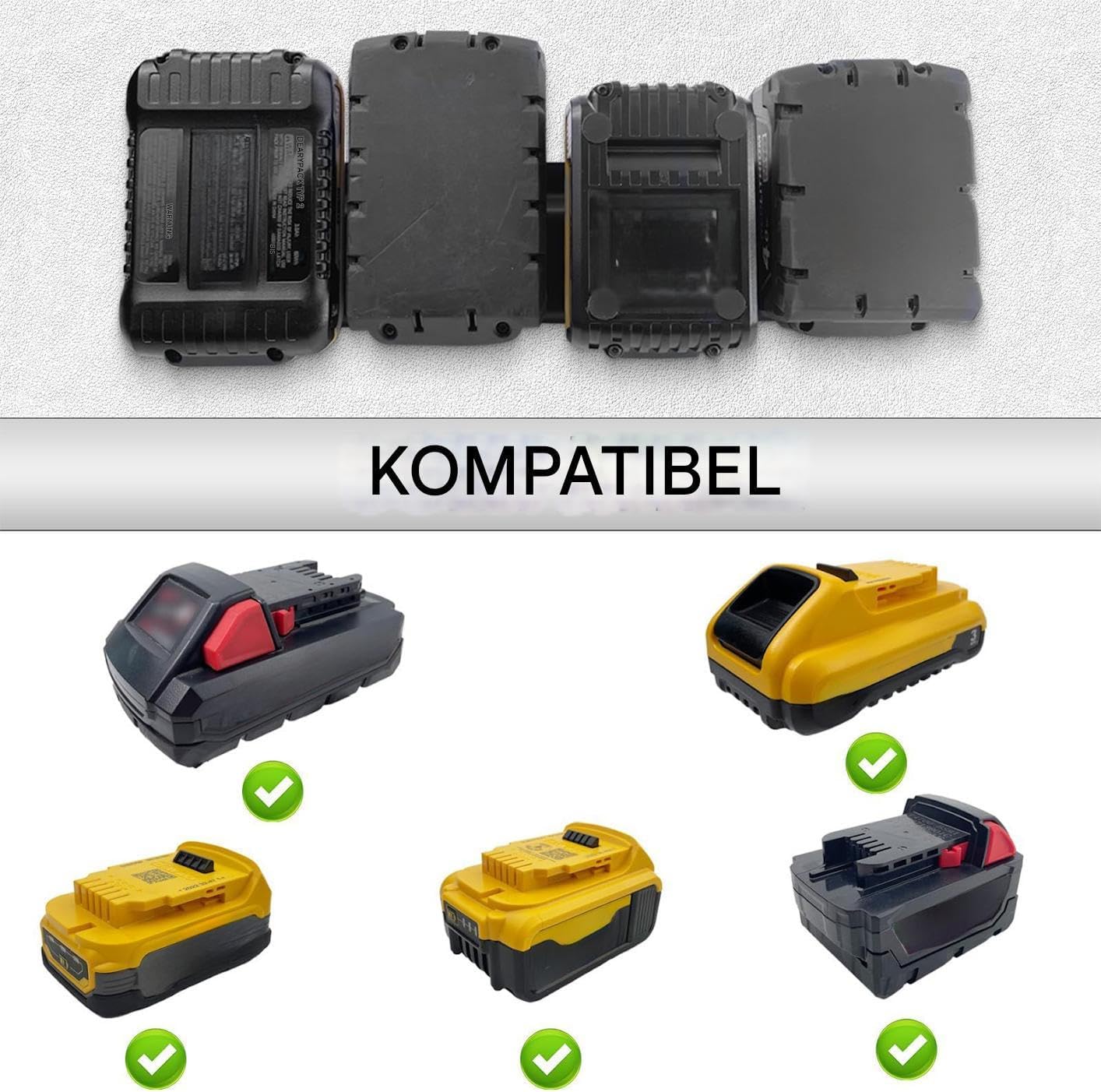  Generisch Organiseur De Piles Mural - Support En Acier Massif Robuste Avec 4 Compartiments - Système De Rangement De Piles 18 V - Pour Salon, Chambre à Coucher, Bureau, Garage, Bureau à Domicile
