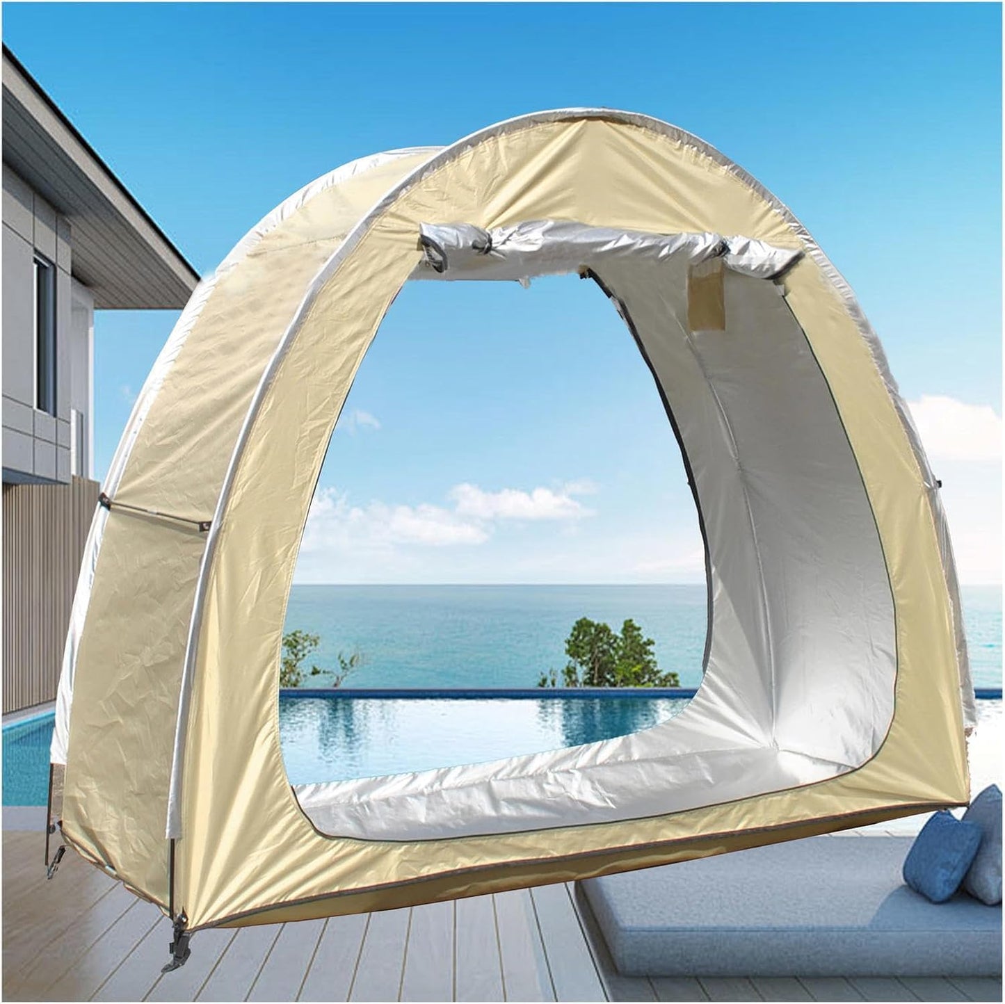 GENERIC Tente De Rangement Pour Vélo, Lot De 2 Housses De Vélo, Tente Noire Pour Le Rangement Extérieur, Protection Imperméable Et Coupe-Vent Contre La Pluie, La Neige Et Les Intempéries, Conception