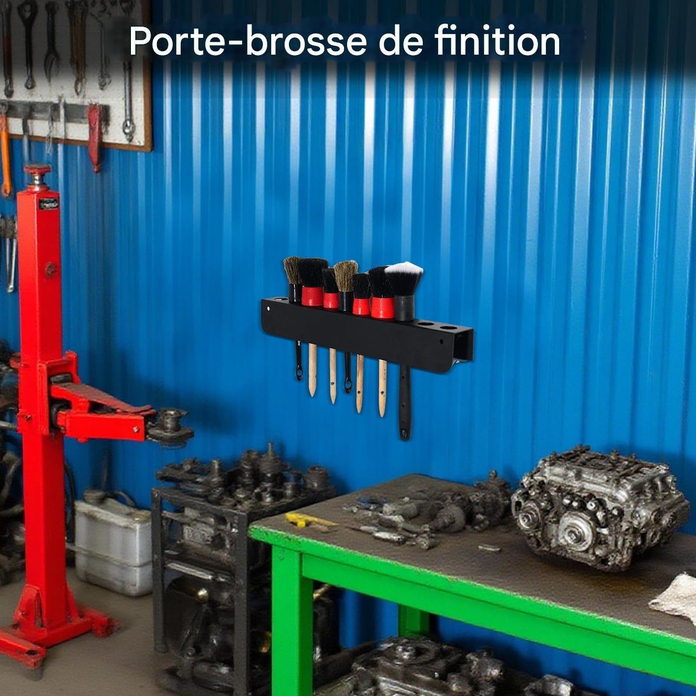  Générique Organisateur De Brosses De Détail Auto | Support Mural Pour Brosses De Détail,Fournitures D'Entretien Pour Espaces Intérieurs Extérieurs Véhicules Remises