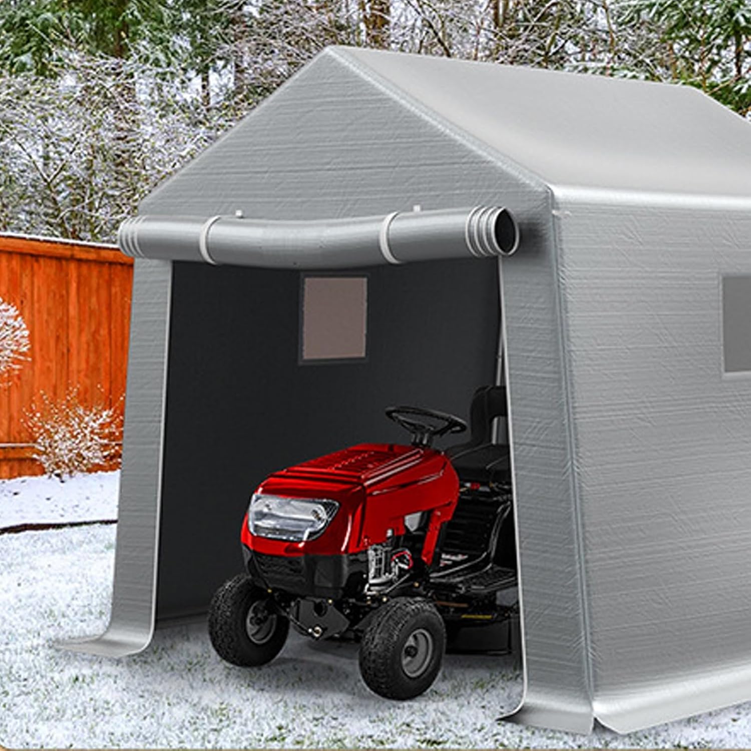 GENERIC Abri à Vélos Imperméable Pour Le Rangement Extérieur - Style Crête, Résistant Au Vent, Protection Toutes Saisons Pour Motos, Outils De Jardin, Jouets Et Tondeuses à Gazon (1,8 X 3 X 2 M)