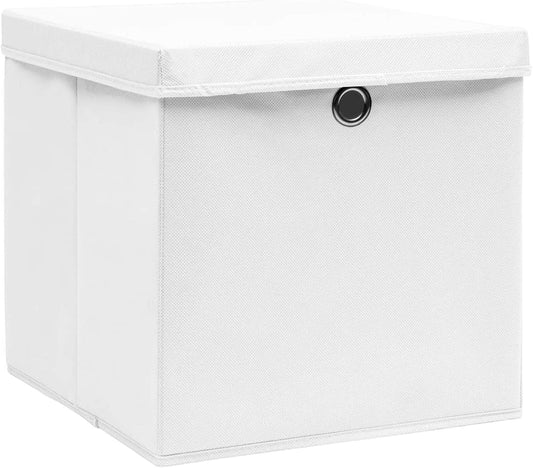  Coffre De Rangement Extérieur, Coffre De Rangement Pour Coussins, Coffres De Rangement Extérieurs étanches Avec Housses, 10 Pièces, 28 X 28 X 28 Cm, Blanc