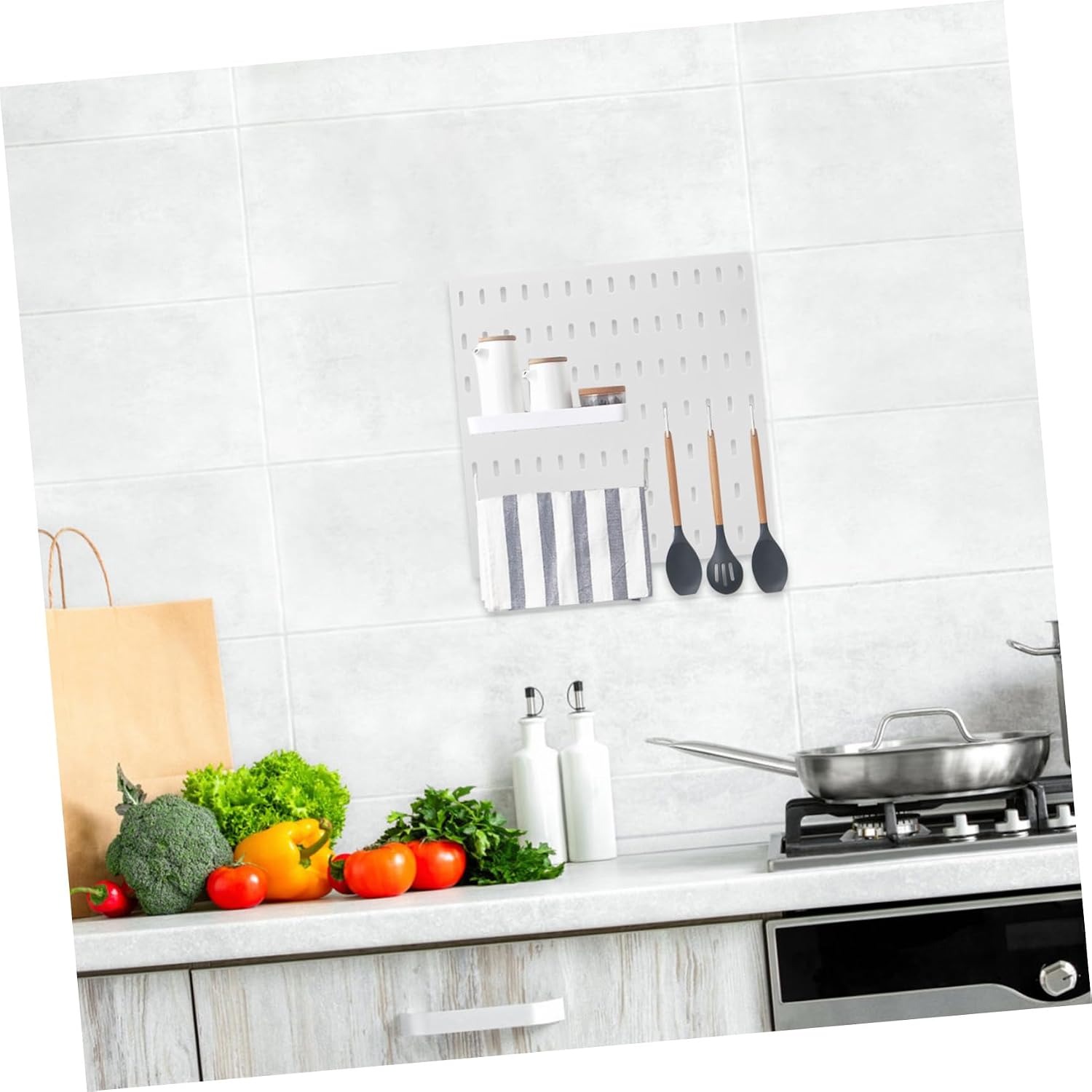  Ciieeo Panneau Perforé Mural Pour Garage Organisateur De Rangement Sans Perçage Conçu Plastique Robuste Pour Outils Divers