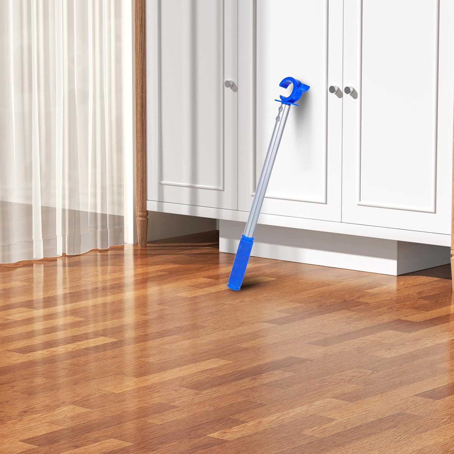  Angoily Tige D’ouverture Pour Fenêtre En Alliage D’aluminium Anodisé Lot De 2 Baguette D’assistance Argentée Et Bleue Outil Pratique Pour Ouvrir Fenêtres De Toit En Salon La Cuisine