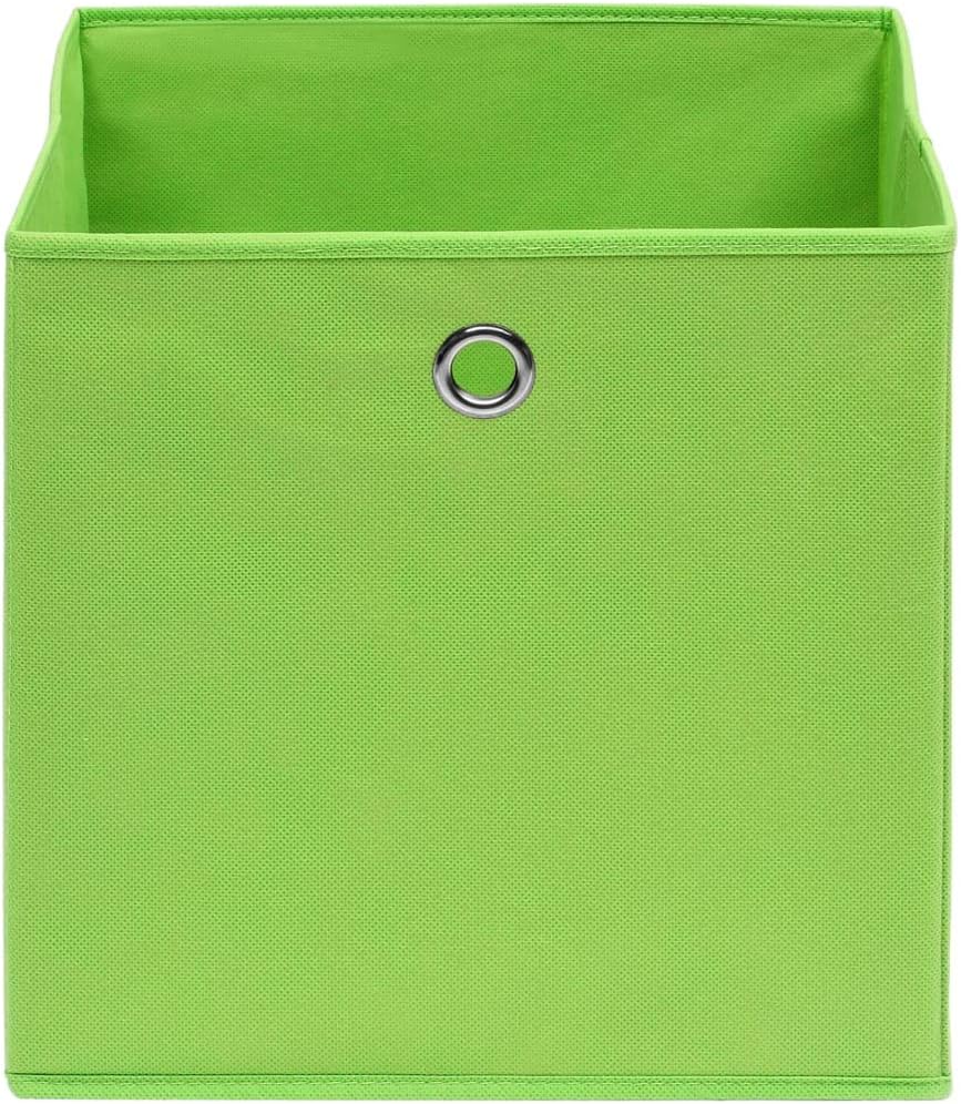 GENERIC Coffre De Rangement, Coffre De Rangement Pour Coussins D'extérieur, Coffres De Rangement D'extérieur Imperméables 4 Pièces Vert 32x32x32 Cm Tissu